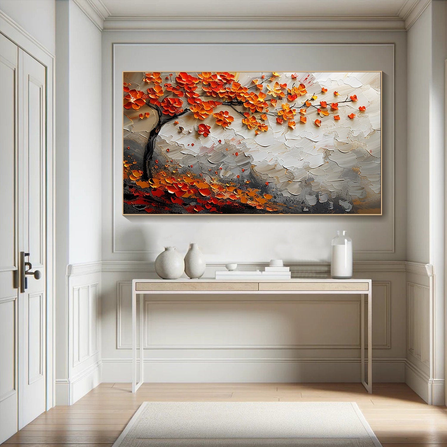 Textured Floral Tree Art Painting #TB 019