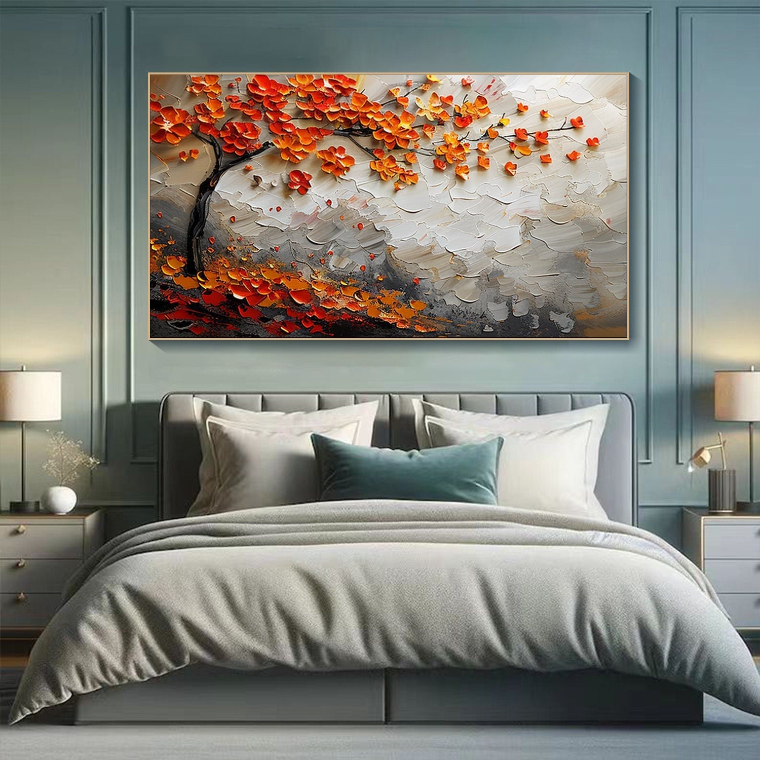 Textured Floral Tree Art Painting #TB 019