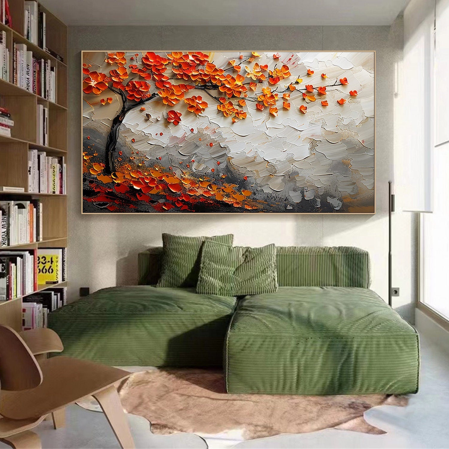 Textured Floral Tree Art Painting #TB 019
