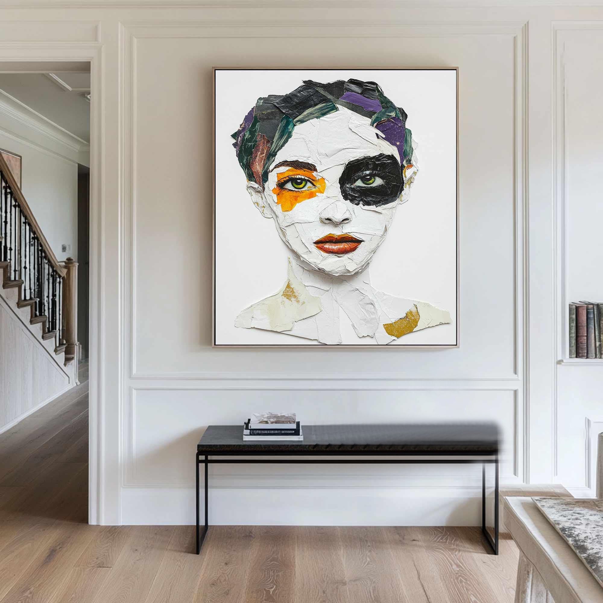 Vivid Color Abstract Portrait Painting, Modern Art Wall Art #TB 041