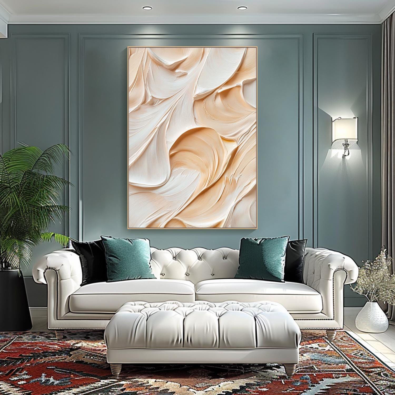 Abstract Textured Painting in Cream & Beige #TC 007