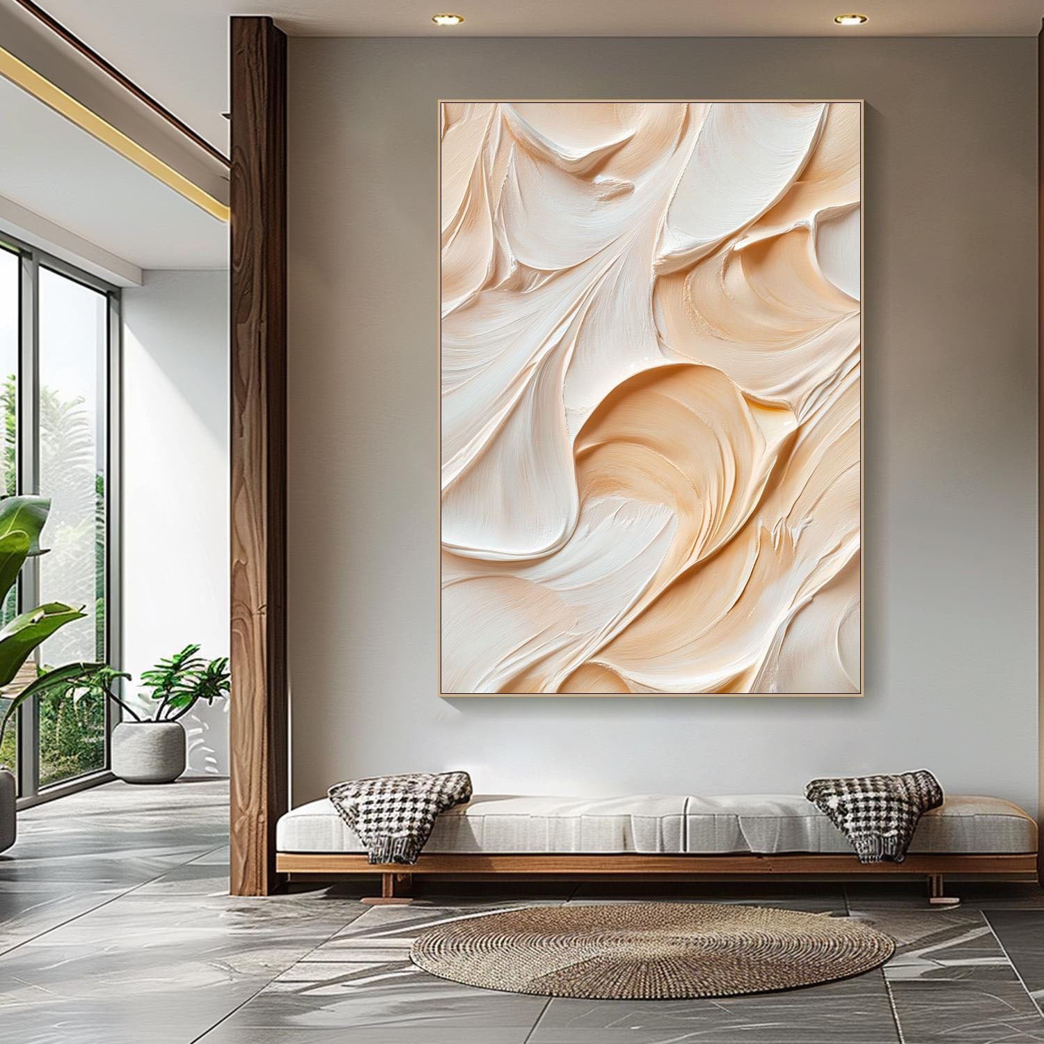Minimalist Textured Wall Art - Neutral Abstract Painting