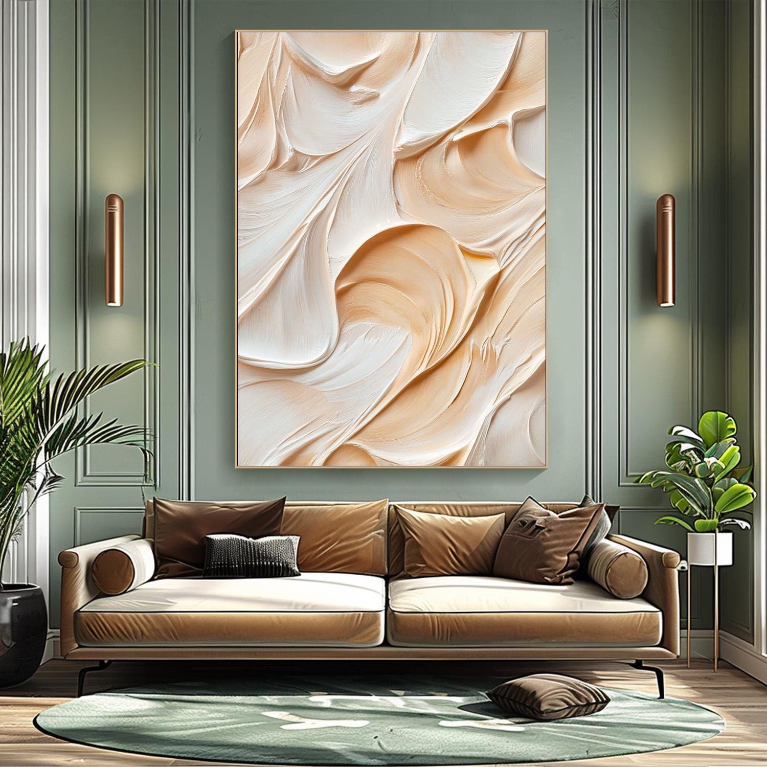 Abstract Textured Painting in Cream & Beige #TC 007