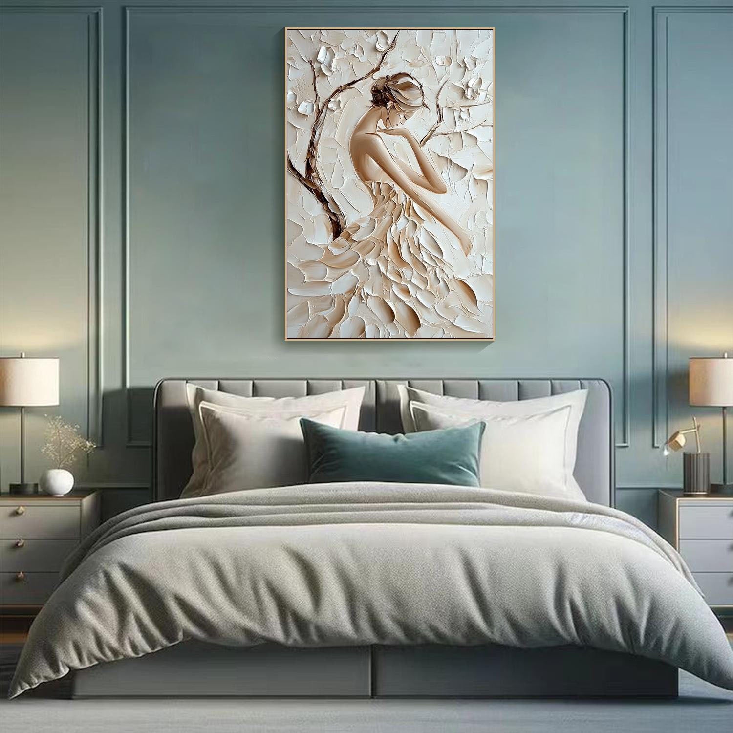 3D Textured Female Portrait - Modern Art Decor #TB 008