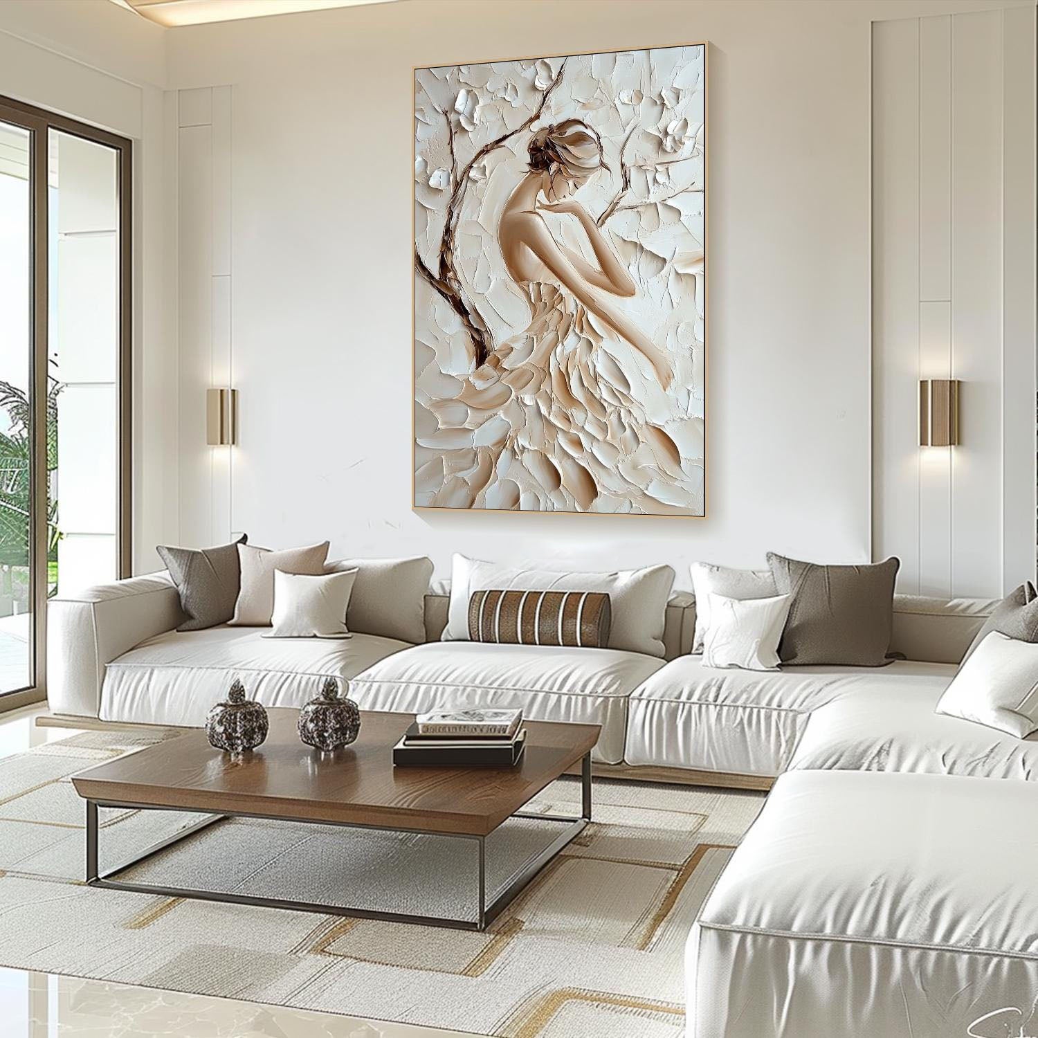 3D Textured Female Portrait - Modern Art Decor #TB 008