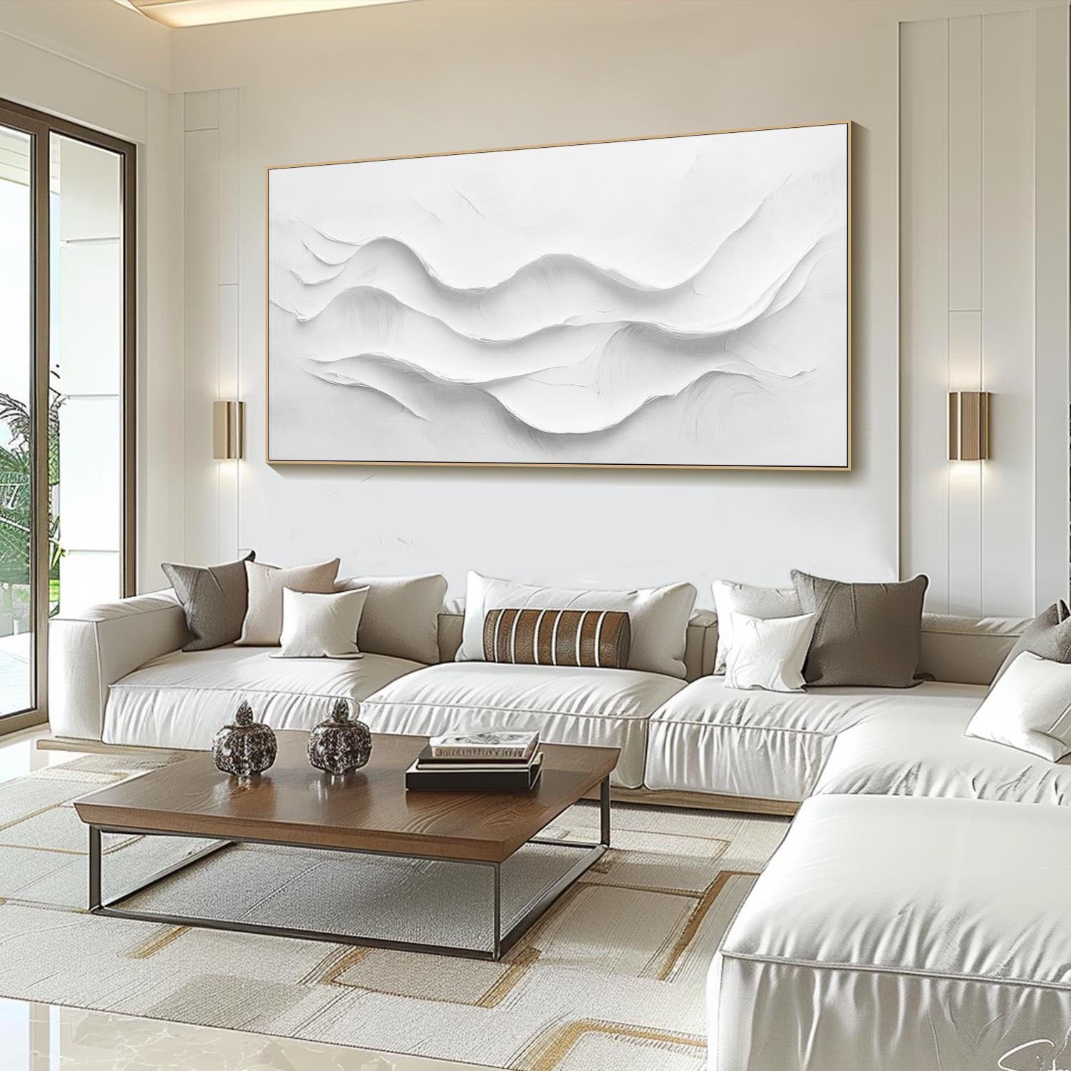 3D White Texture Wall Art - Modern Home Decoration #TB 011