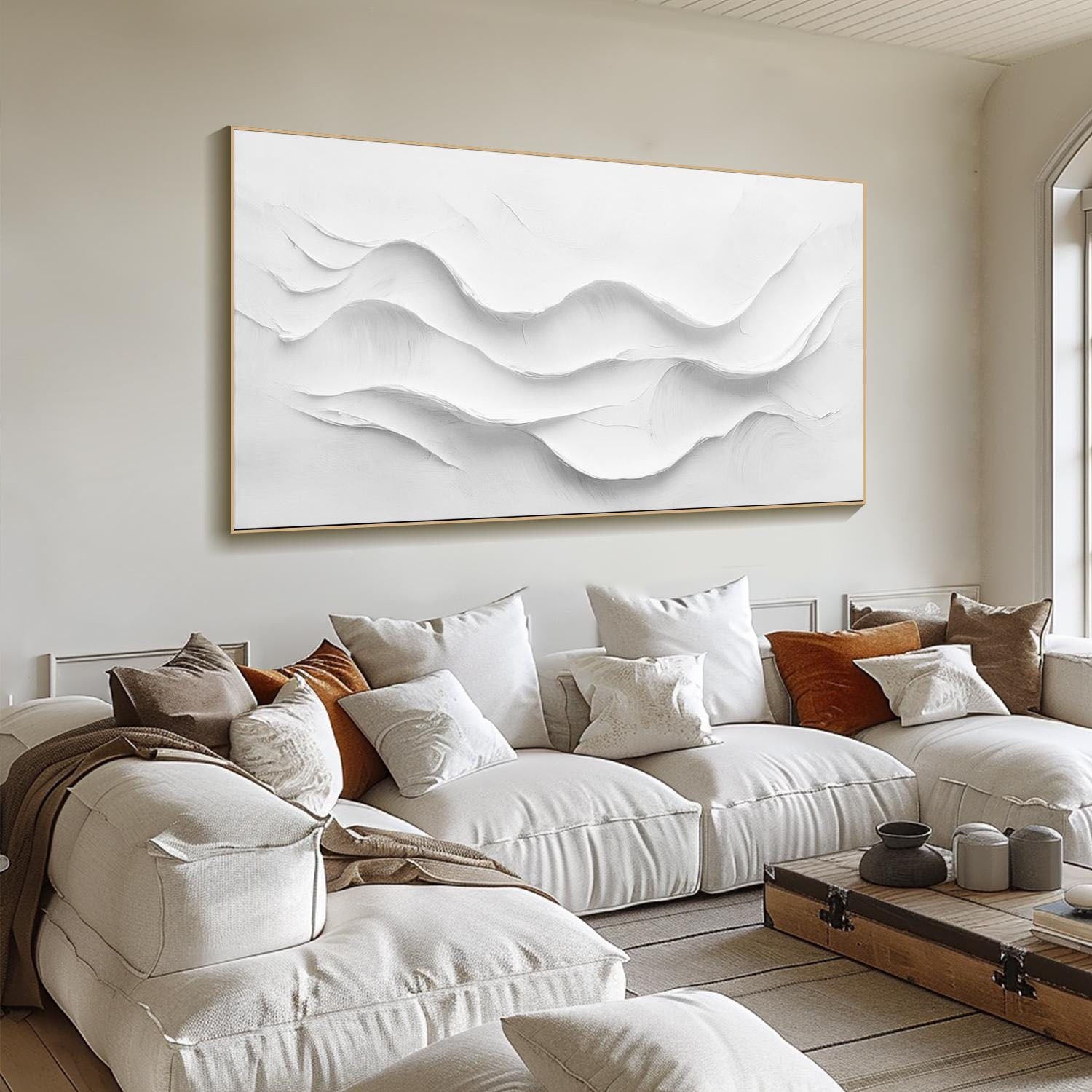 3D White Texture Wall Art - Modern Home Decoration #TB 011