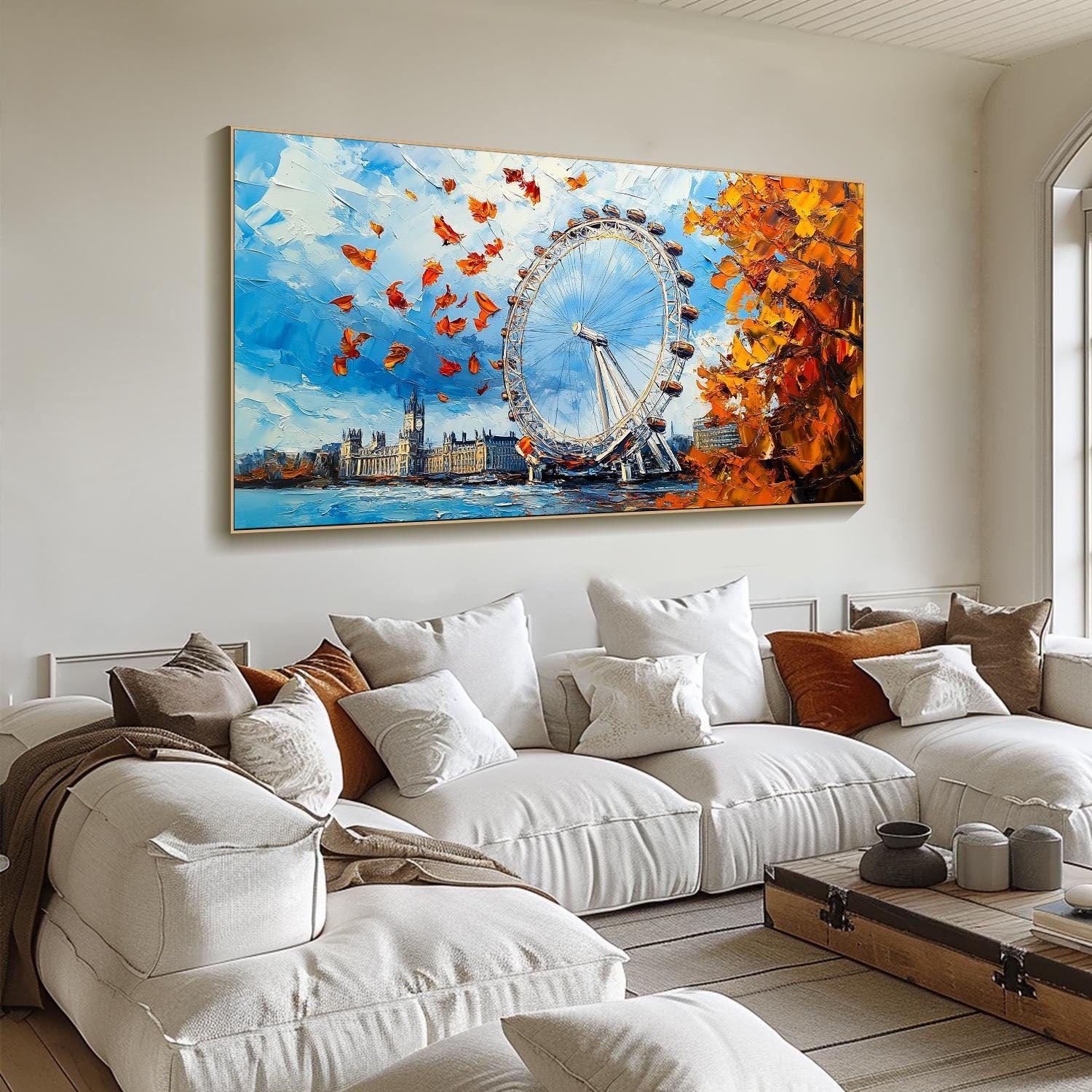 London Eye Themed Oil Painting - Modern Cityscape Art #TB 058