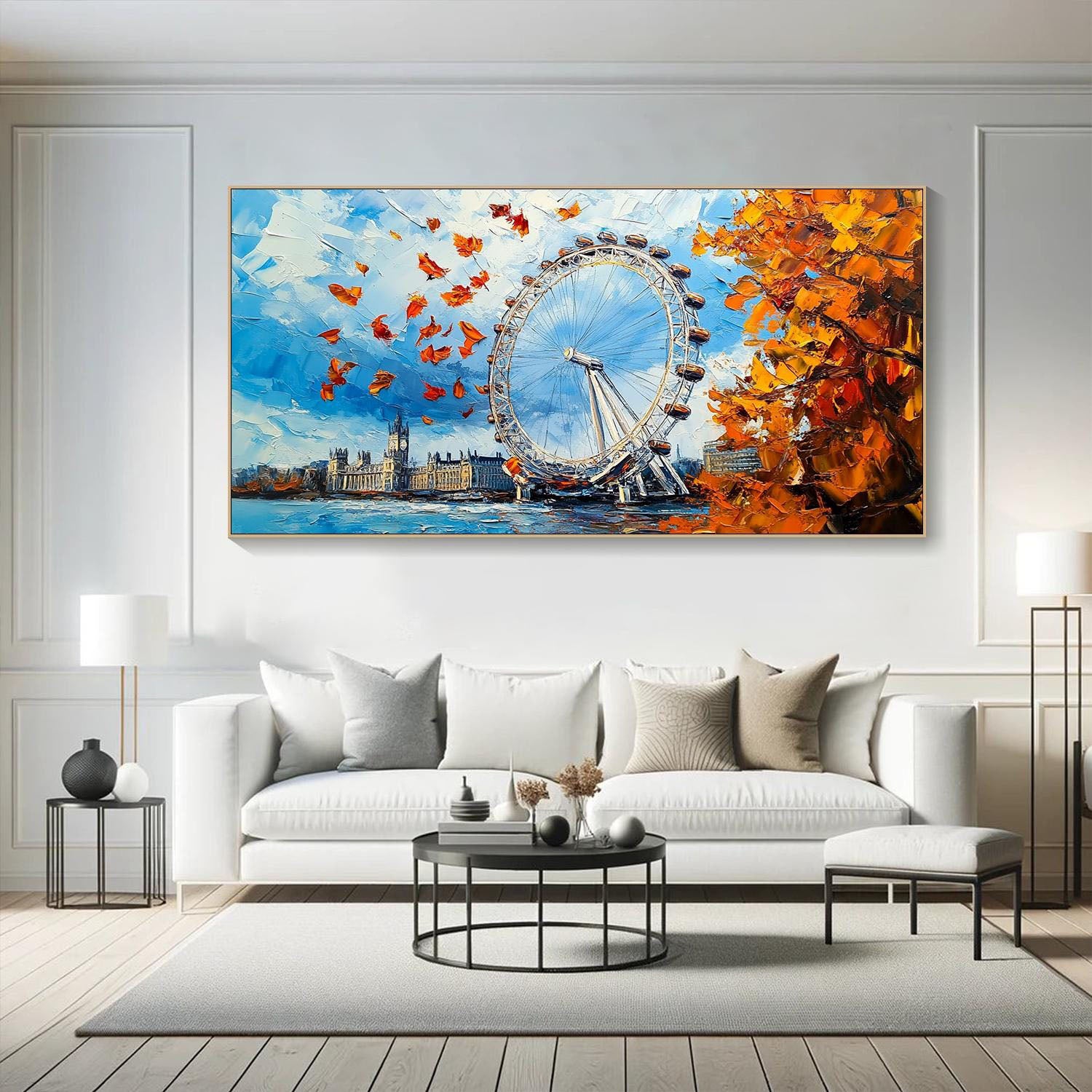 London Eye Themed Oil Painting - Modern Cityscape Art #TB 058