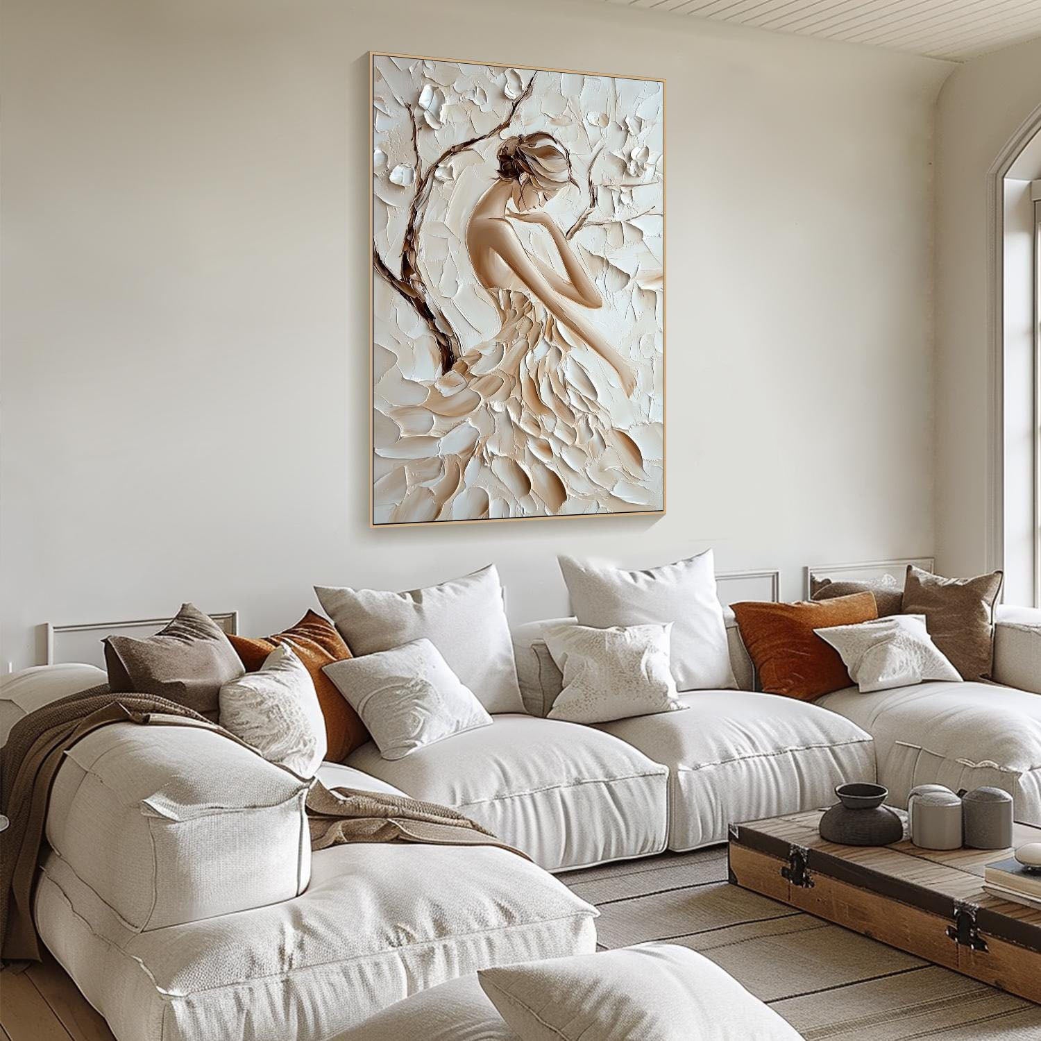 3D Textured Female Portrait - Modern Art Decor #TB 008