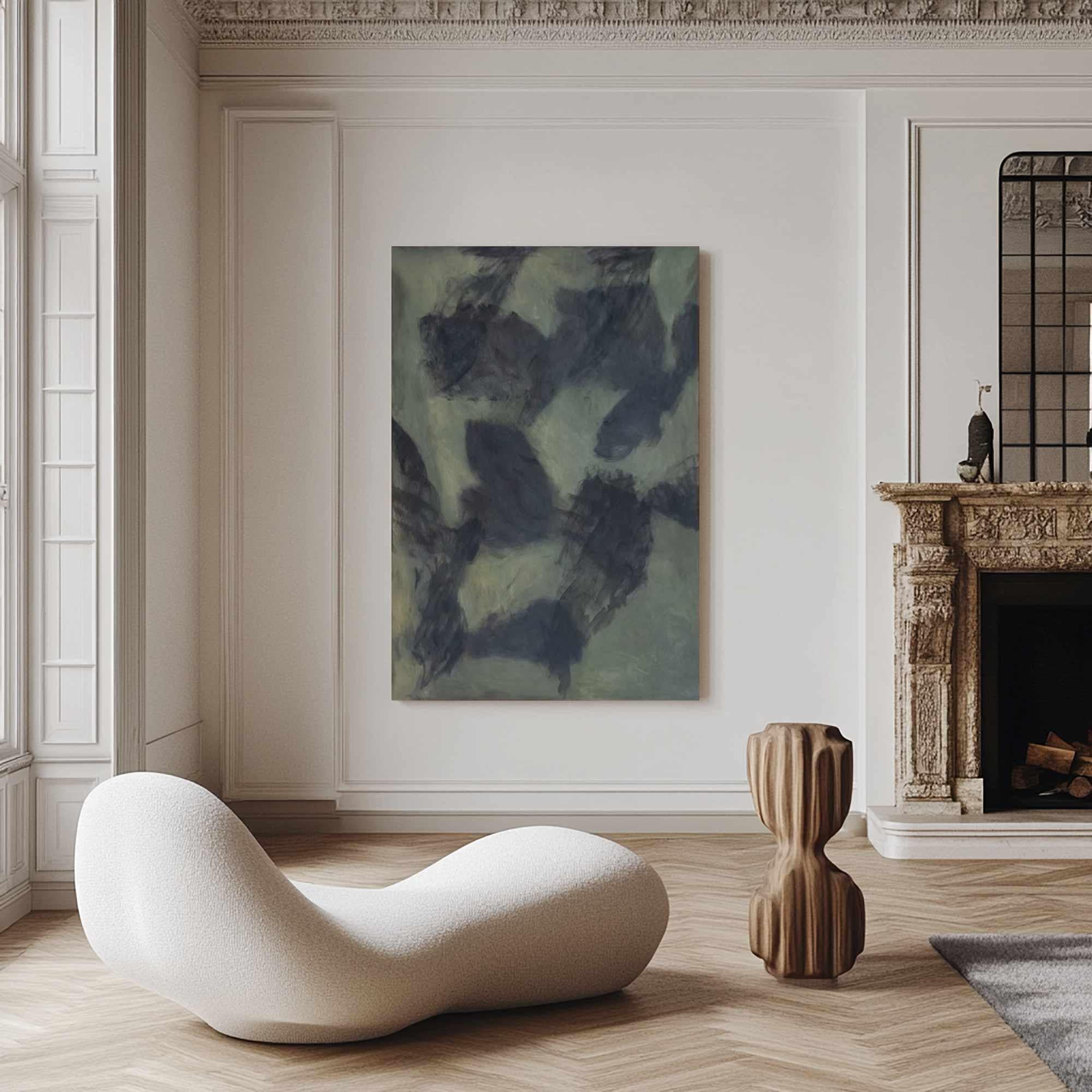 Soft Gray-Green Abstract Texture Art, Modern Art #TB 030