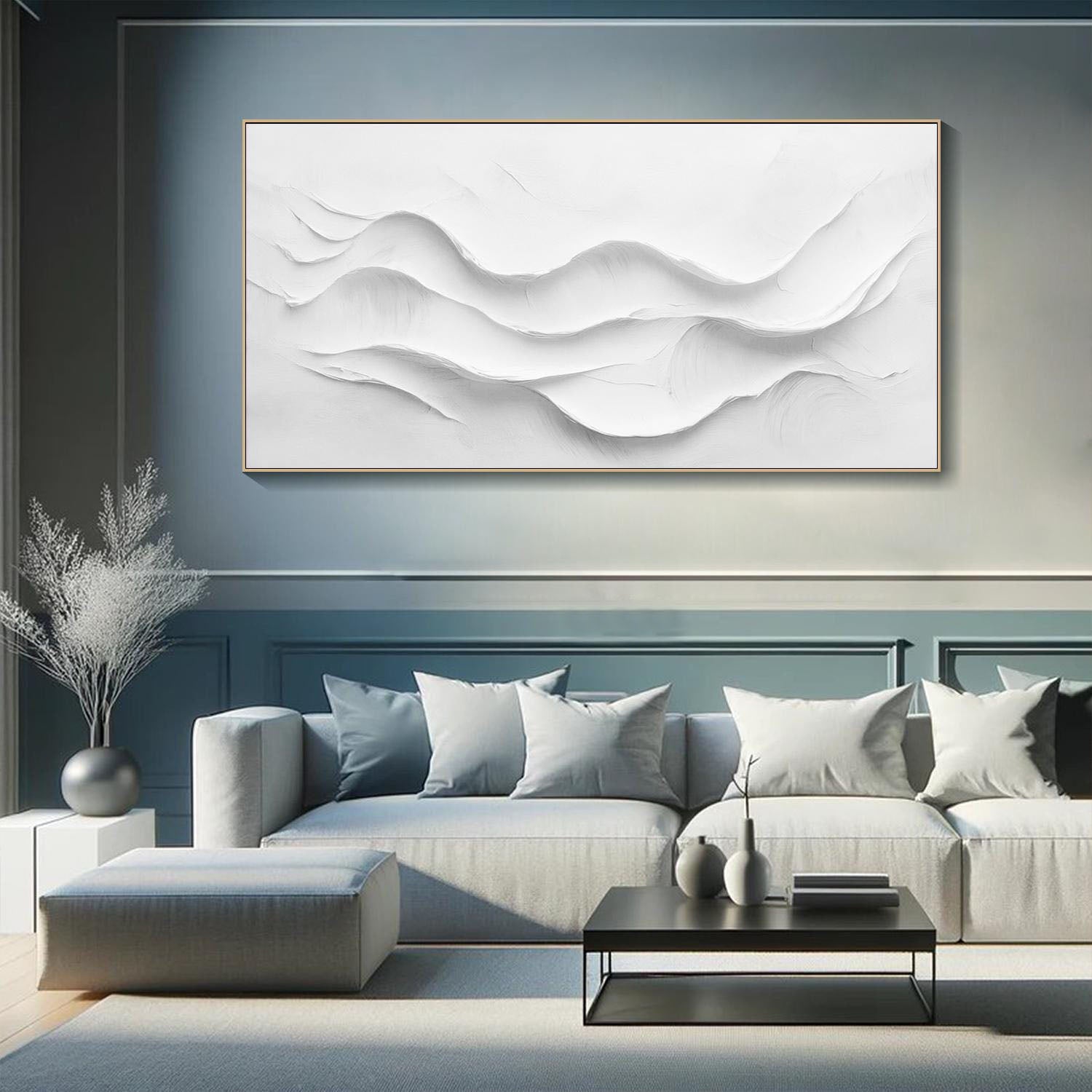 3D White Texture Wall Art - Modern Home Decoration #TB 011