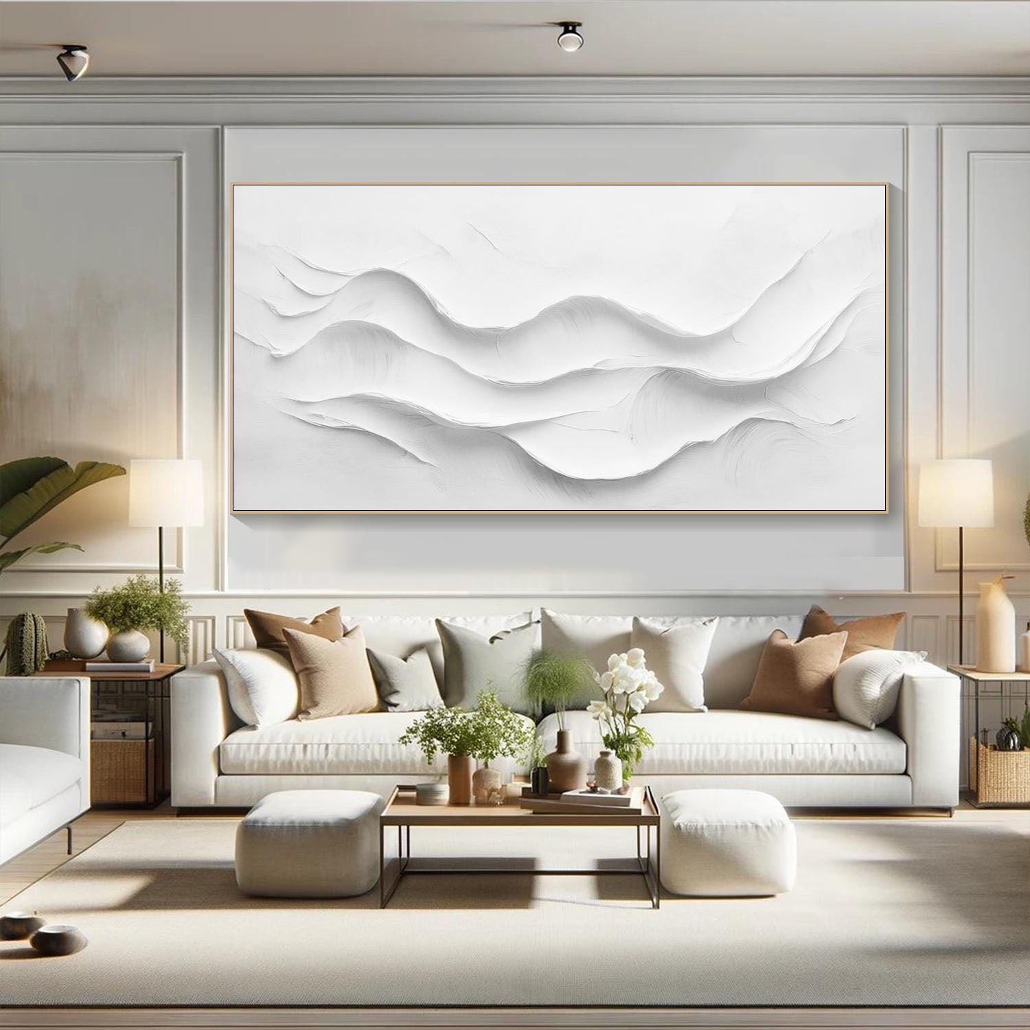3D White Texture Wall Art - Modern Home Decoration #TB 011