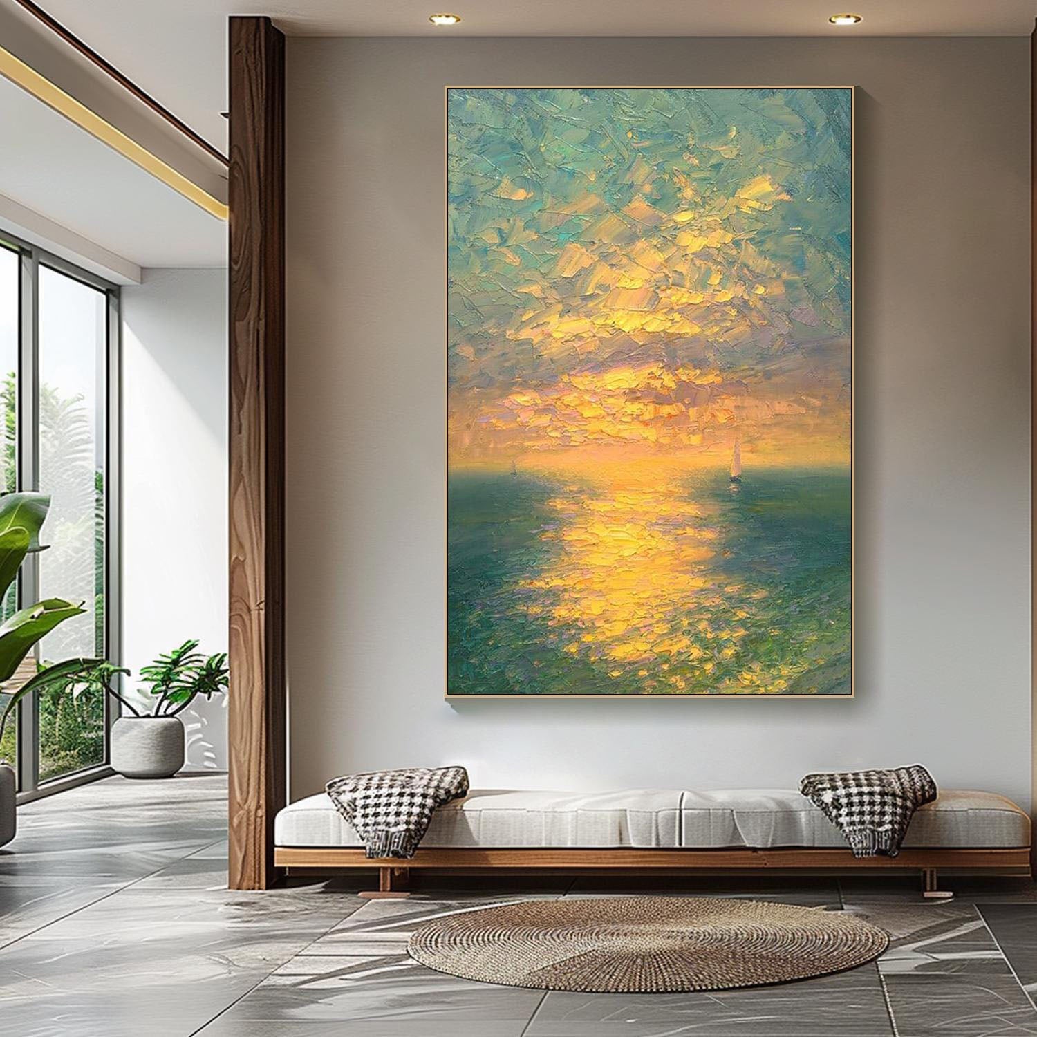 Unique Sunrise Seascape Art Wall Painting #TB 017