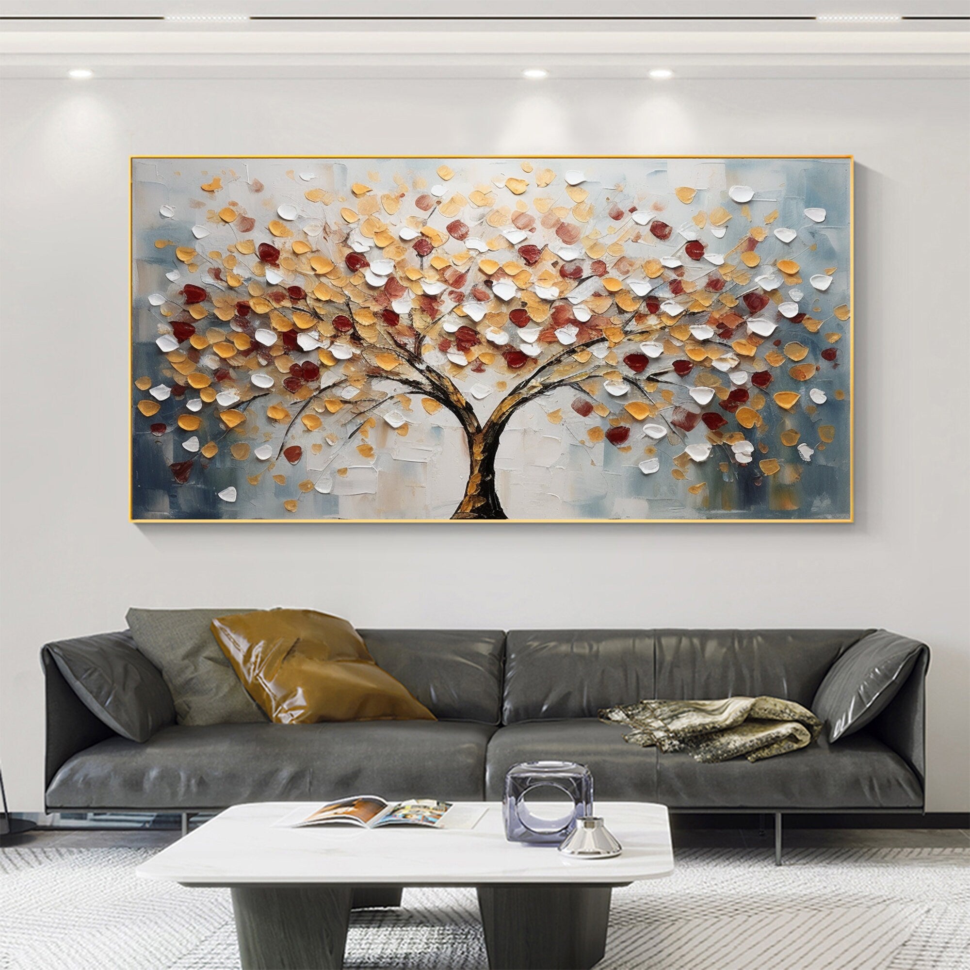 Tree of Life Wall Art | Large Textured Landscape Painting Canvas #ZZ 179