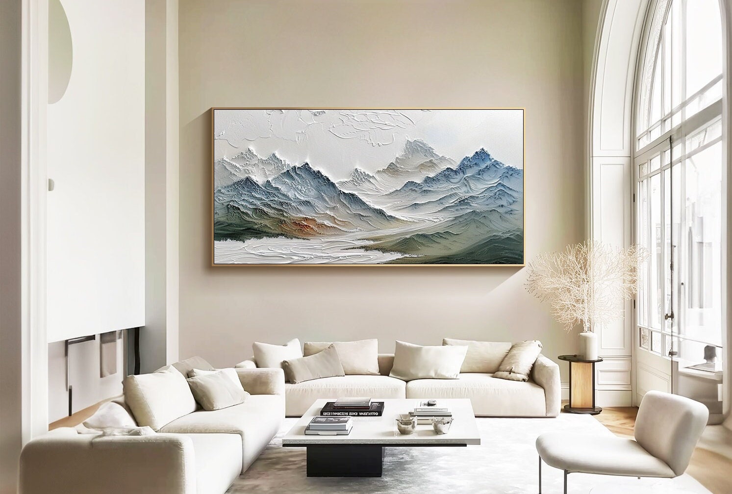 Textured Mountain Range Painting | Large 3D Landscape Wall Art #ZZ 145