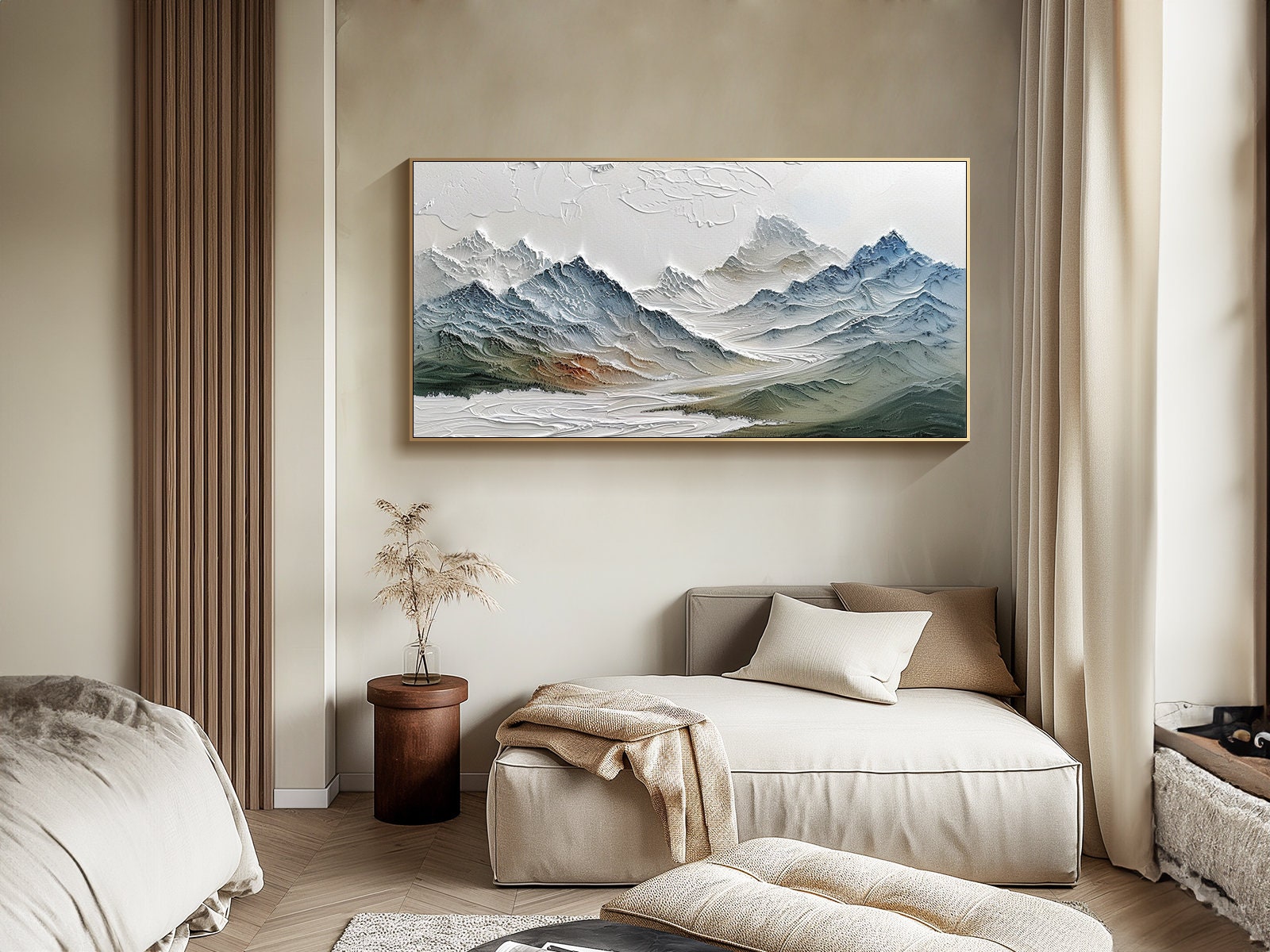 Textured Mountain Range Painting | Large 3D Landscape Wall Art #ZZ 145