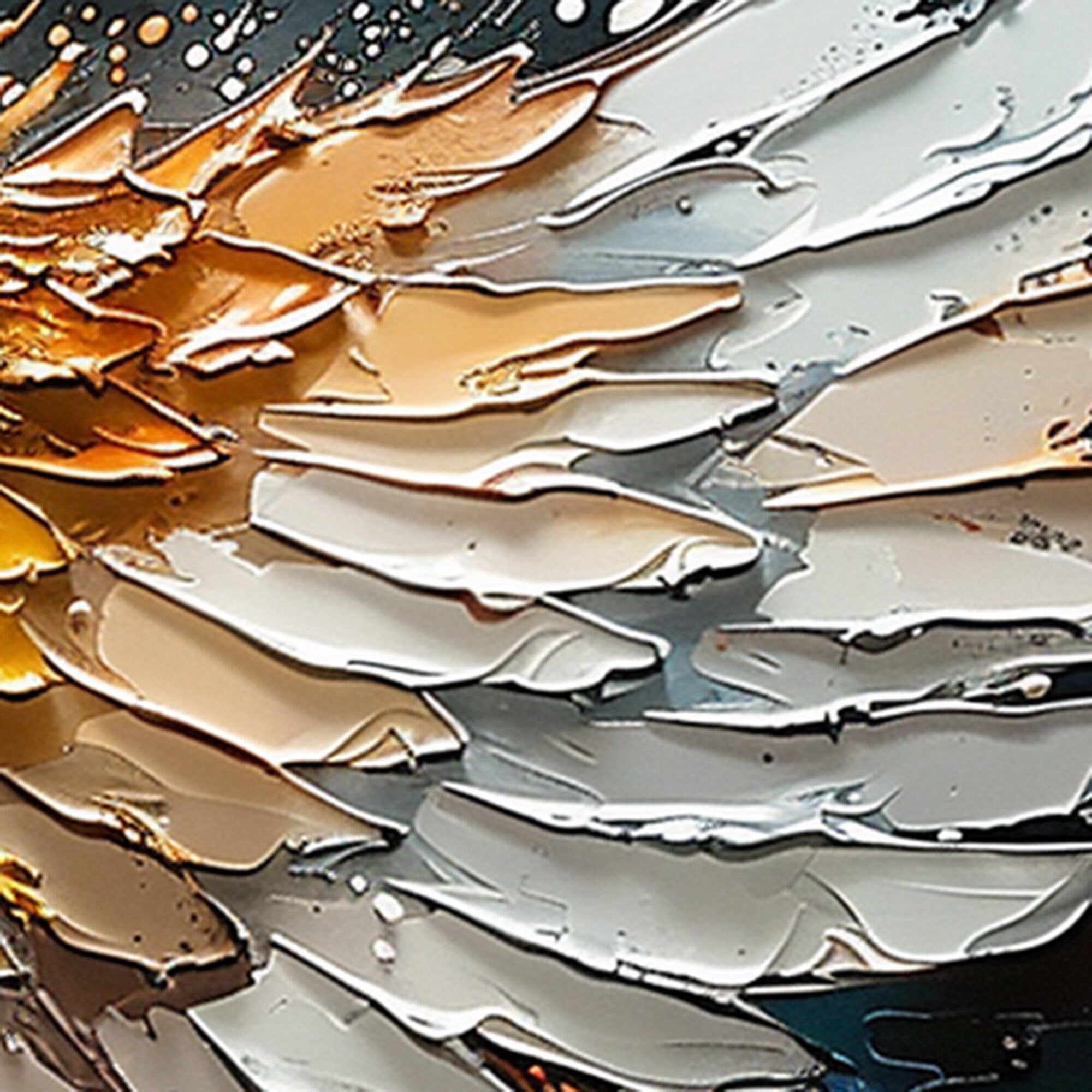 Textured Angel Wings Wall Art | Dual Tone Colorful Large Painting #ZZ 171
