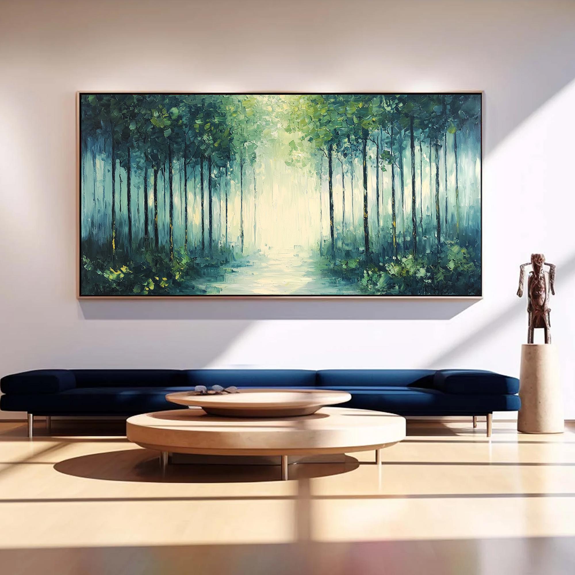 Contemporary Forest Painting | Oversized Abstract Textured Wall Art #ZZ 099