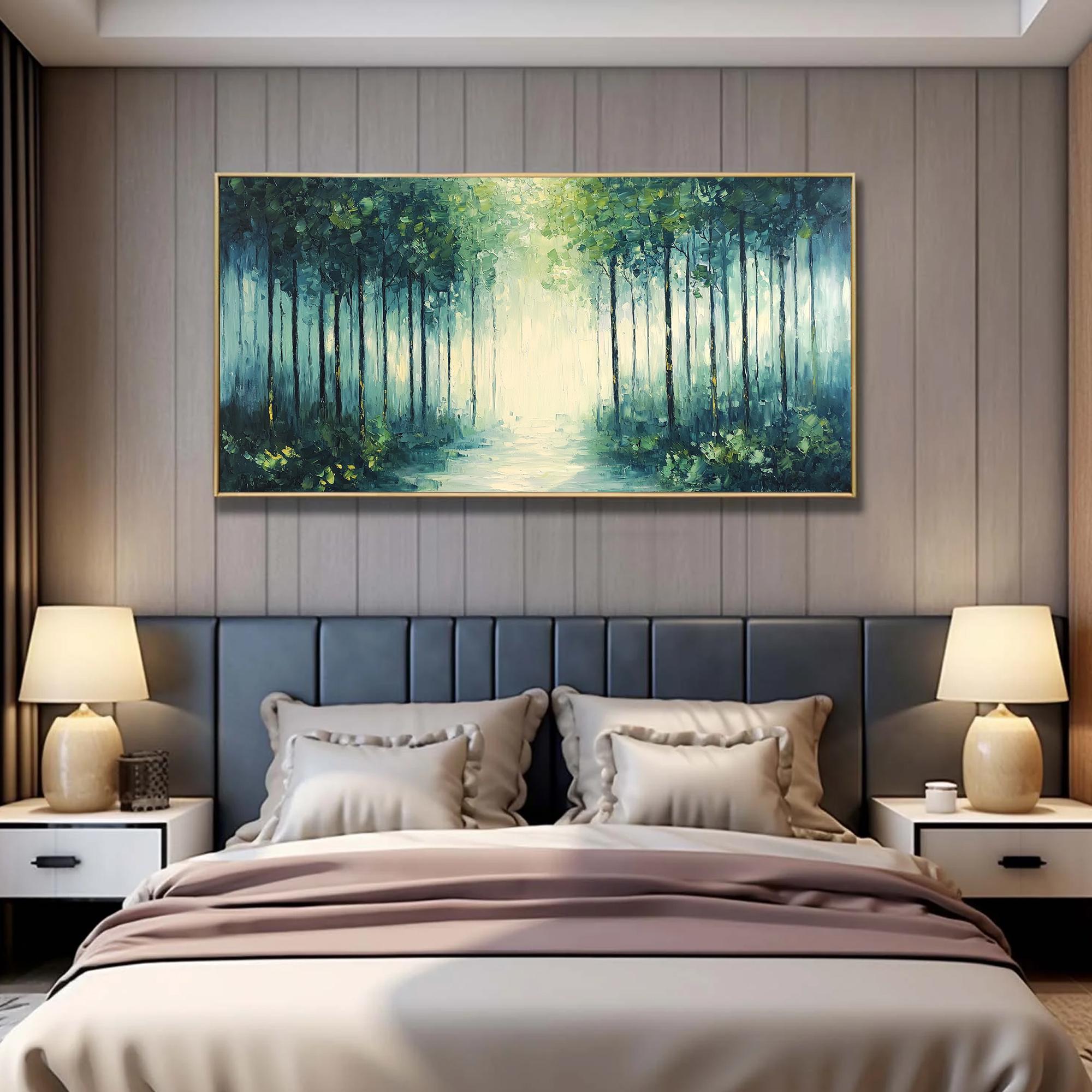 Contemporary Forest Painting | Oversized Abstract Textured Wall Art #ZZ 099