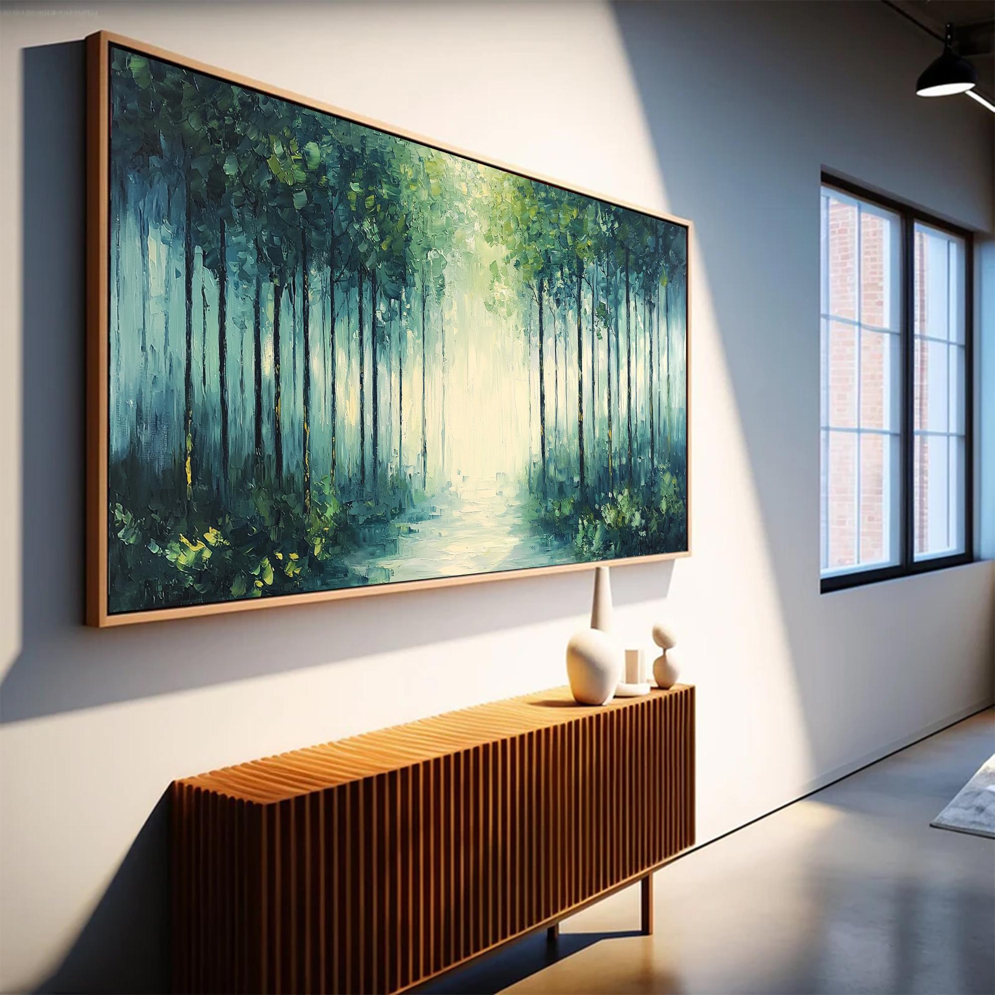 Contemporary Forest Painting | Oversized Abstract Textured Wall Art #ZZ 099
