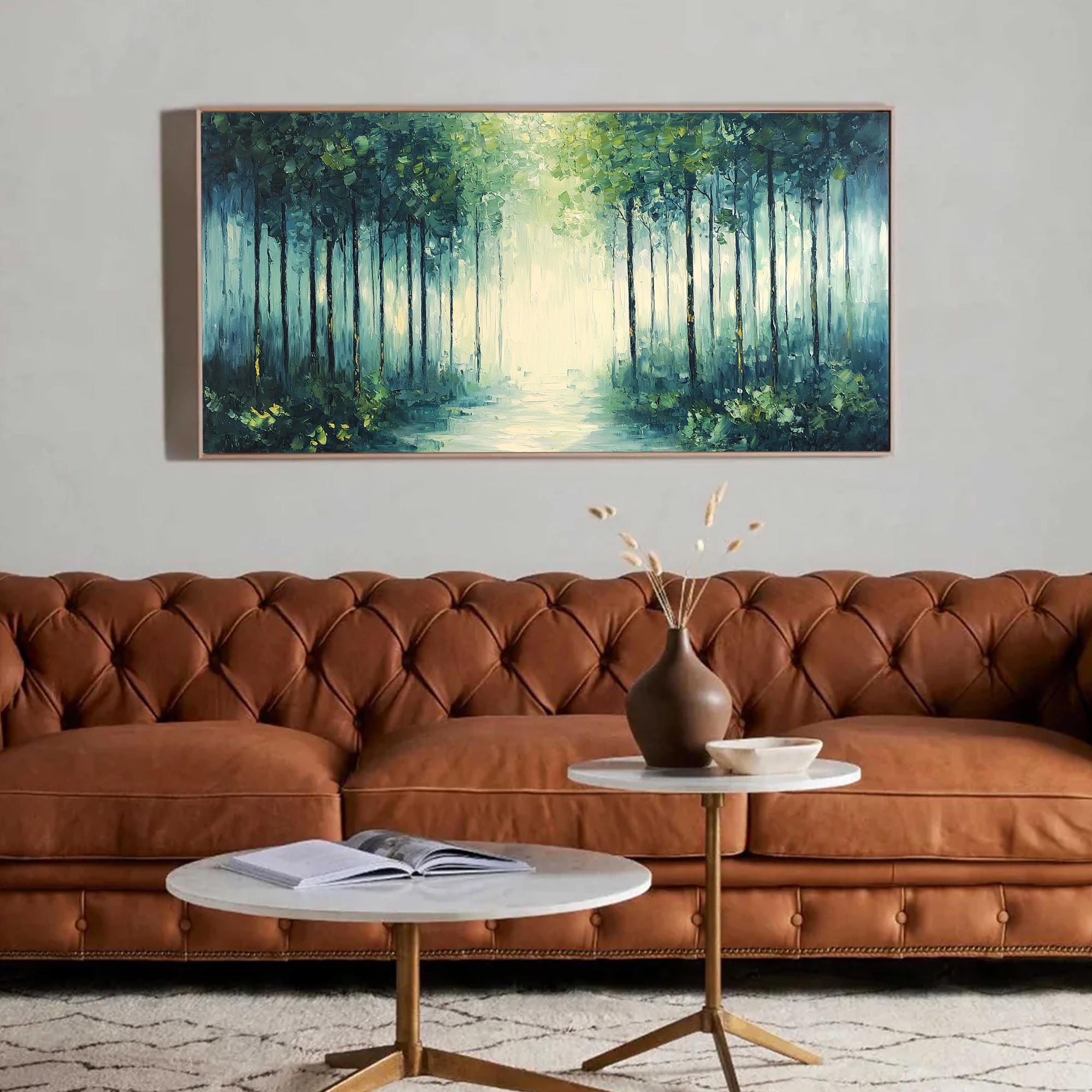 Contemporary Forest Painting | Oversized Abstract Textured Wall Art #ZZ 099