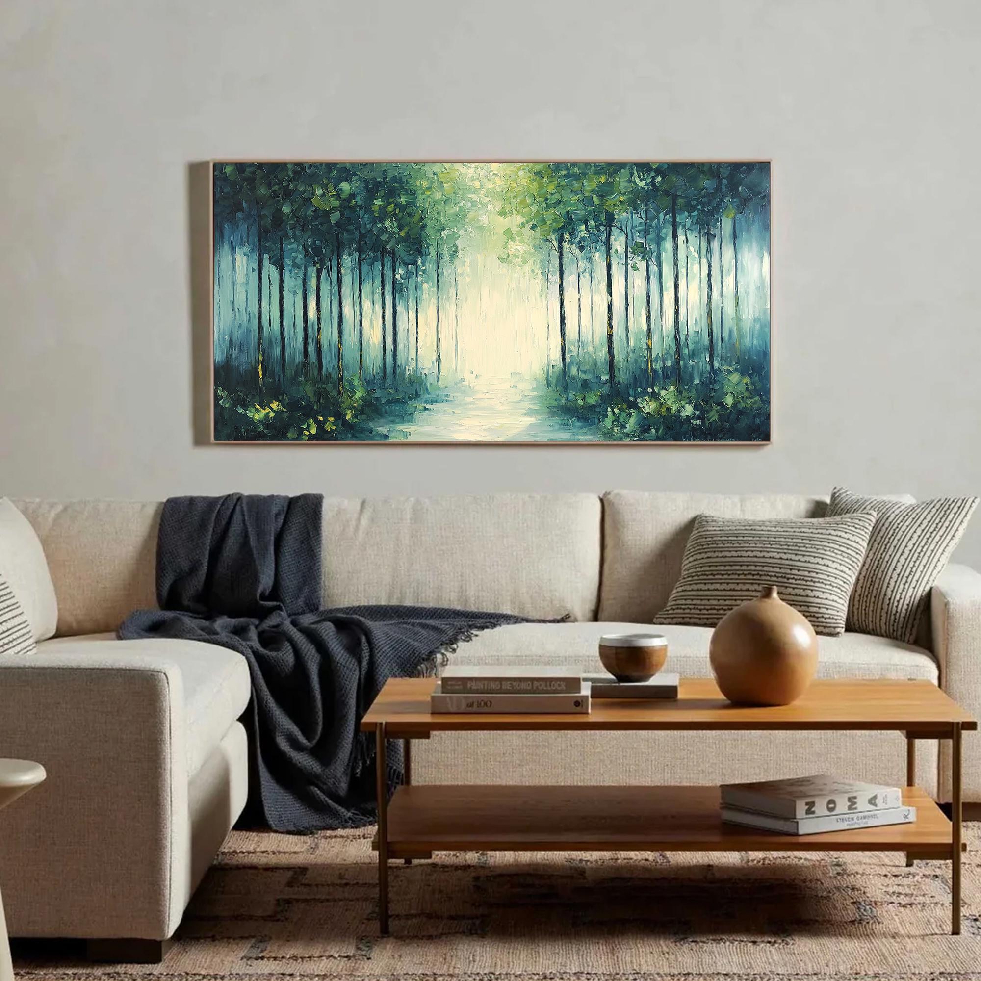 Contemporary Forest Painting | Oversized Abstract Textured Wall Art #ZZ 099