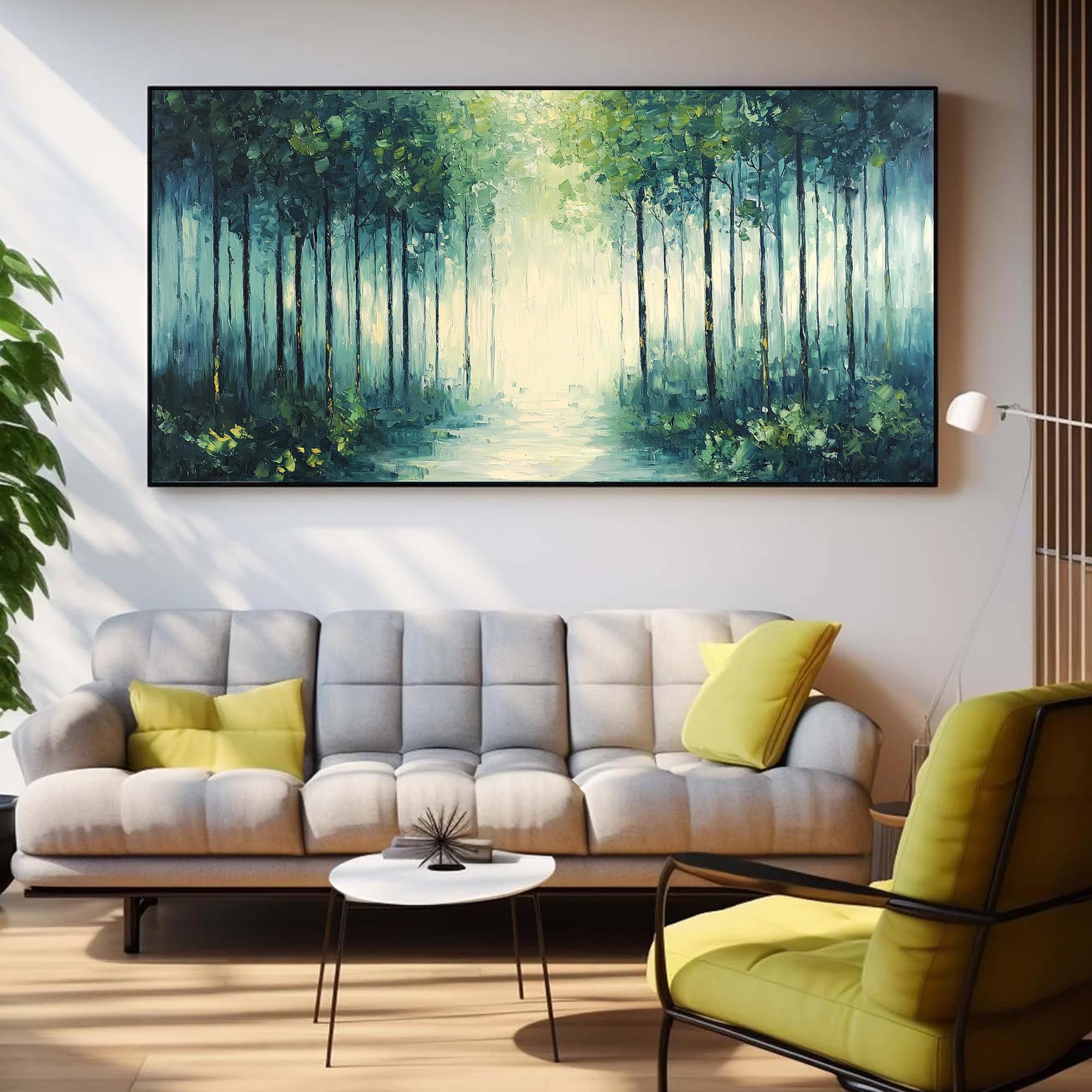 Contemporary Forest Painting | Oversized Abstract Textured Wall Art #ZZ 099