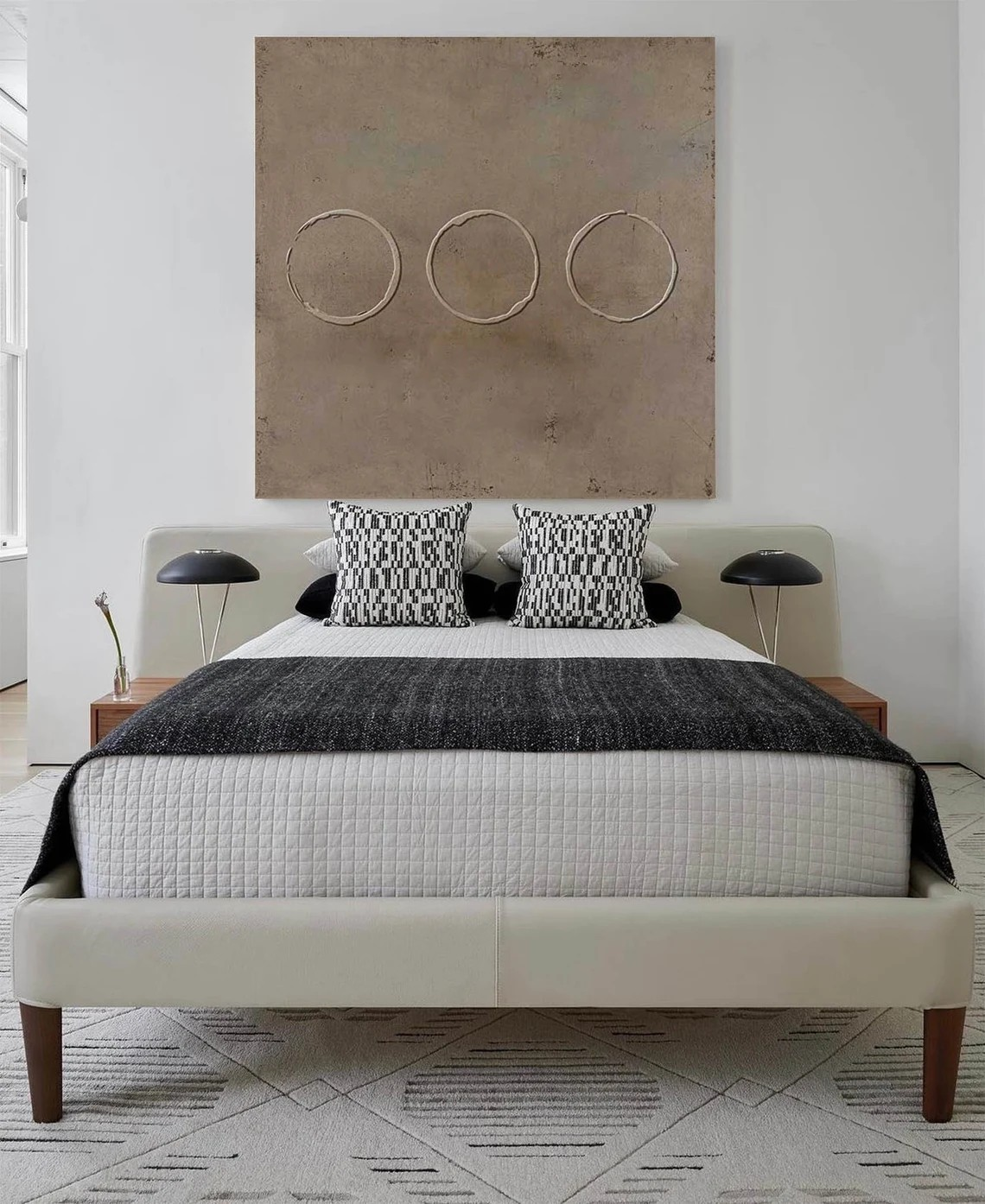 Textured Beige Abstract - Three Circle Minimalist Wall Art