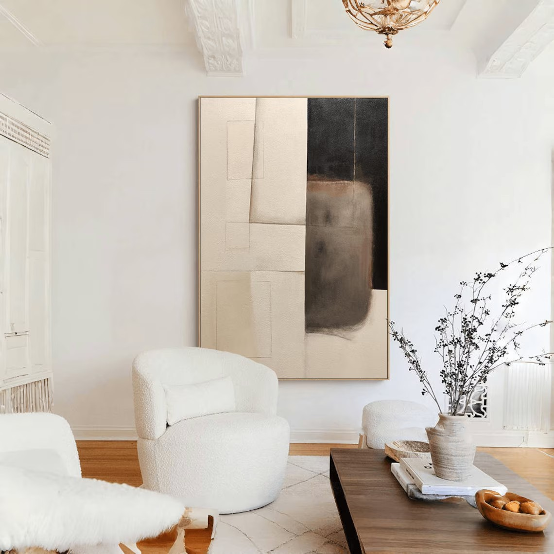 Abstract Geometric Art - Hand-Painted Canvas #TC 109