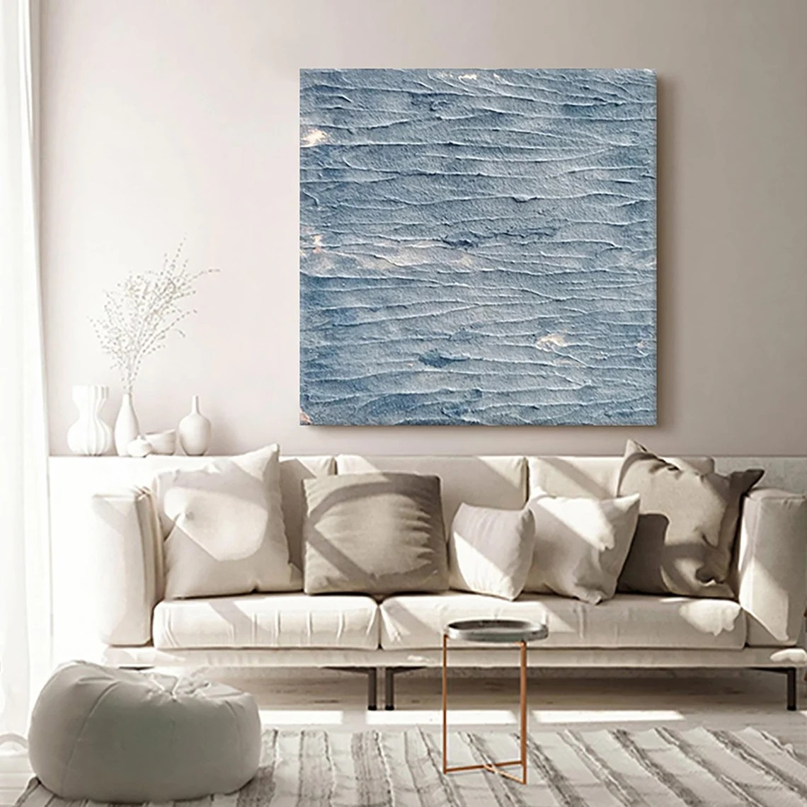 Ocean Wave Textured Abstract Painting - Coastal Wall Art #TC 089