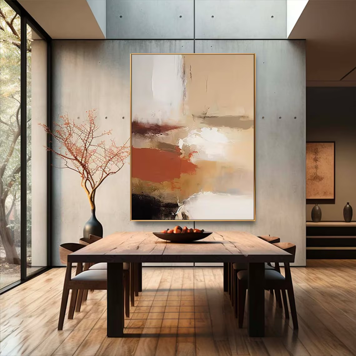 Warm Palette Abstract Paintings | Contemporary Art Set of 2 | #TC 077