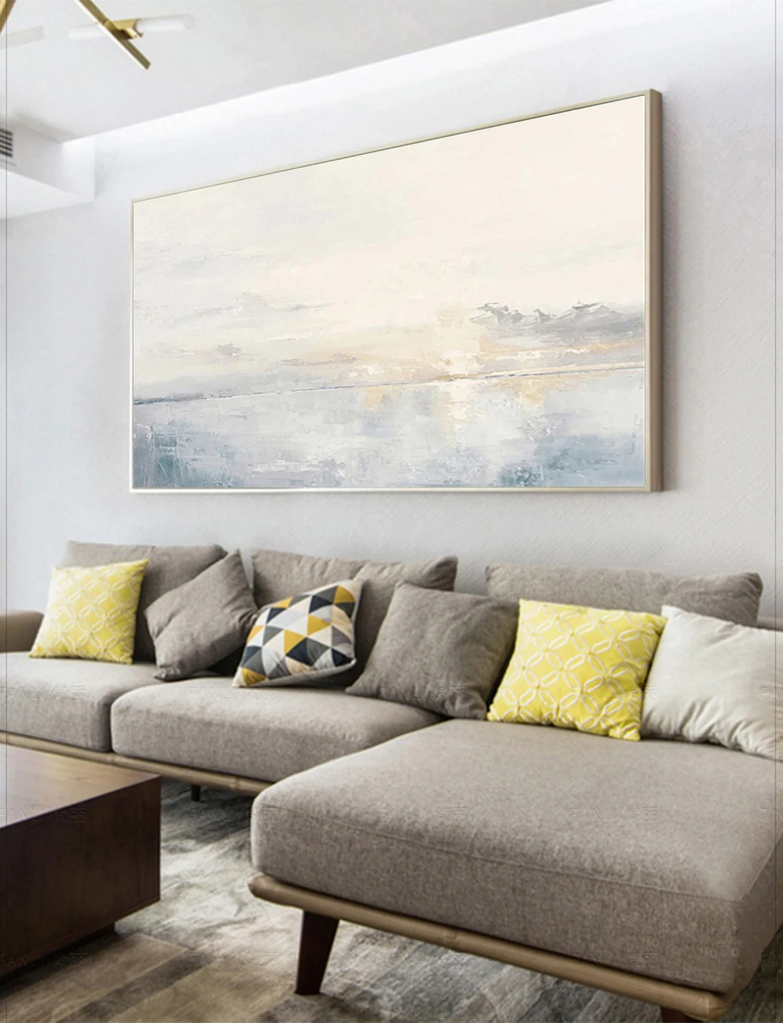 Pastel Coastal Oil Painting for Home Decor - Serene Wall Art #JJ 004