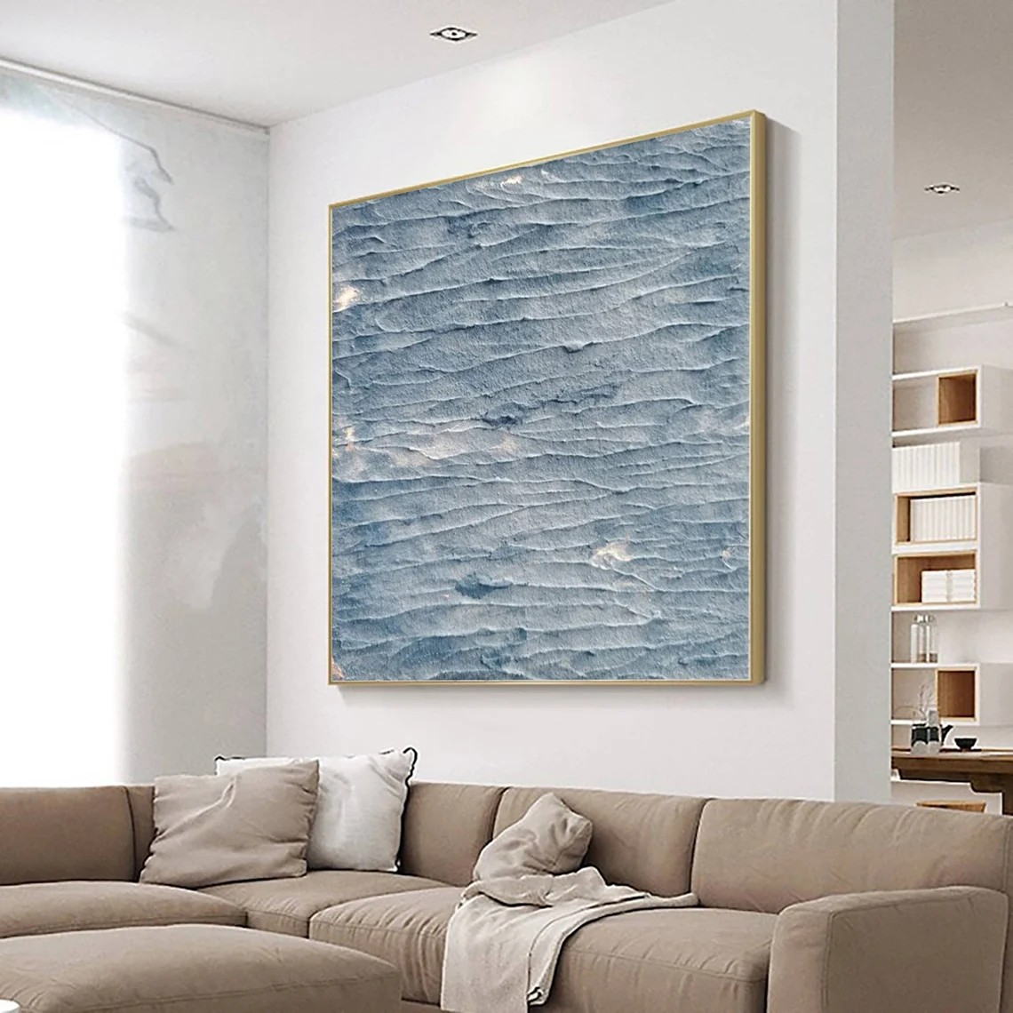 Ocean Wave Textured Abstract Painting - Coastal Wall Art #TC 089