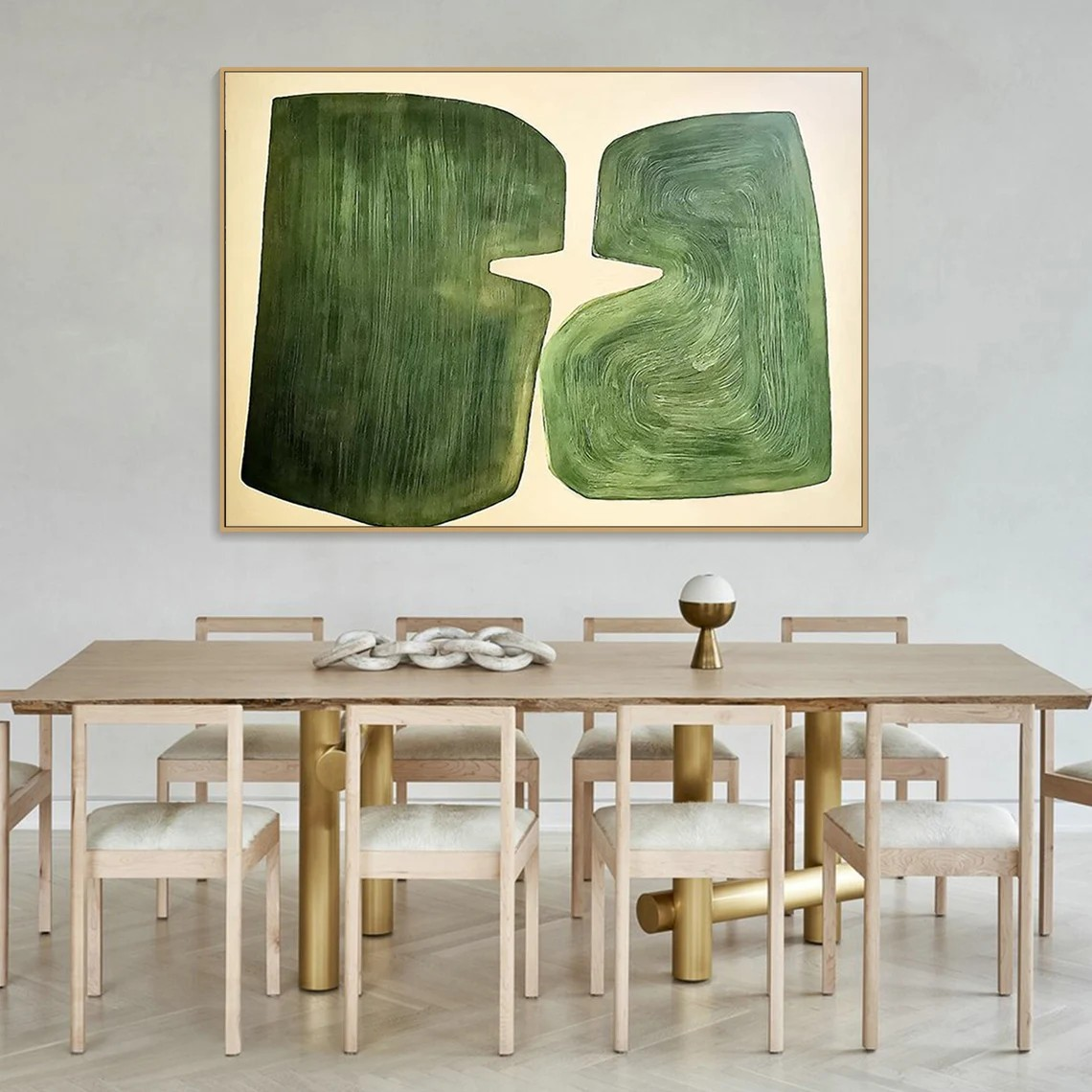 Handmade Green Abstract Canvas Art for Home Decor#TC 079