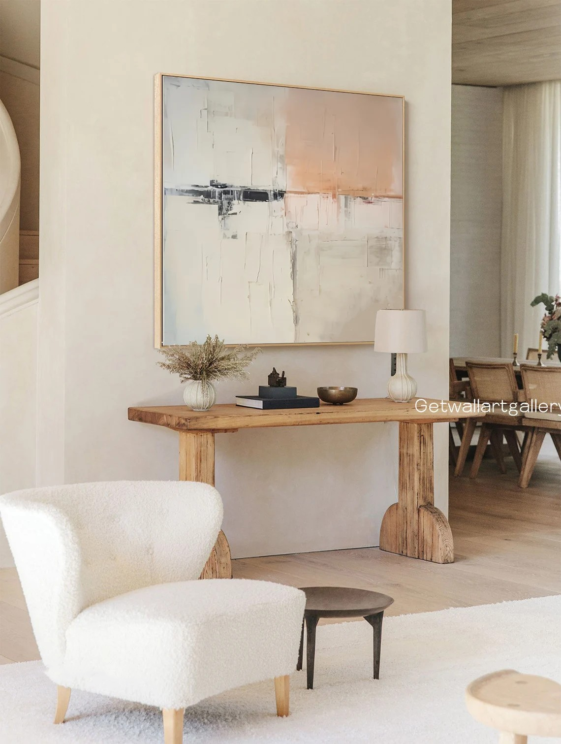 Minimalist Abstract Neutral Tones Canvas Art | Textured #TC 106