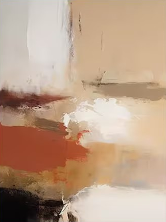 Warm Tone Abstract Paintings - Set of 2 | Modern Contemporary Art #JJ 070