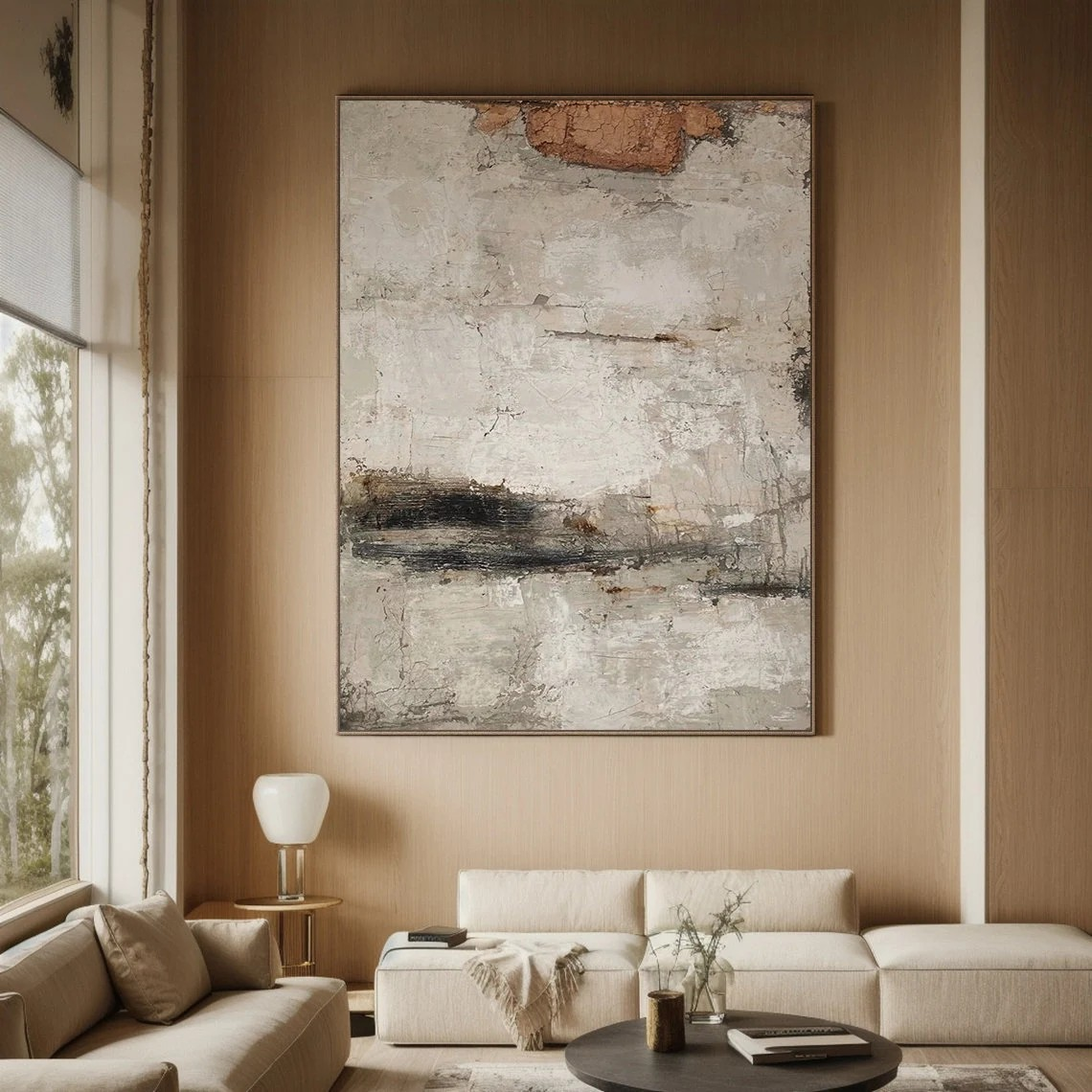 Handmade Contemporary Abstract Oil Painting | Neutral Colors #TC 063