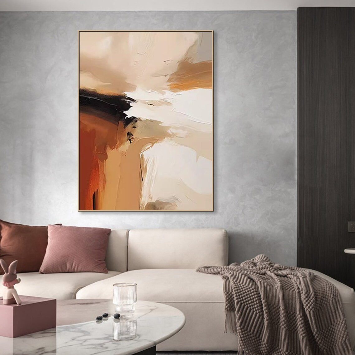 Warm Palette Abstract Paintings | Contemporary Art Set of 2 | #TC 077