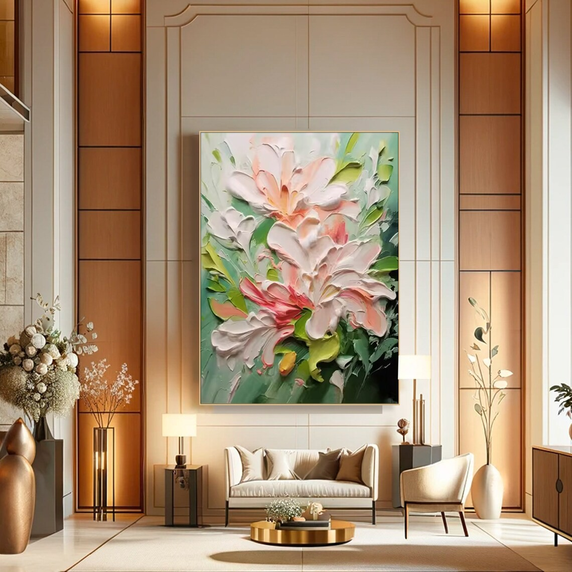3D Textured Floral Painting - Handmade Abstract Art #TC 095