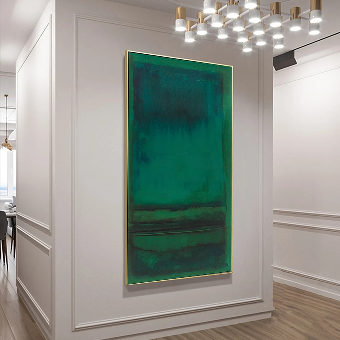 Abstract Green Teal Oil Painting Modern Wall Art #TC 082