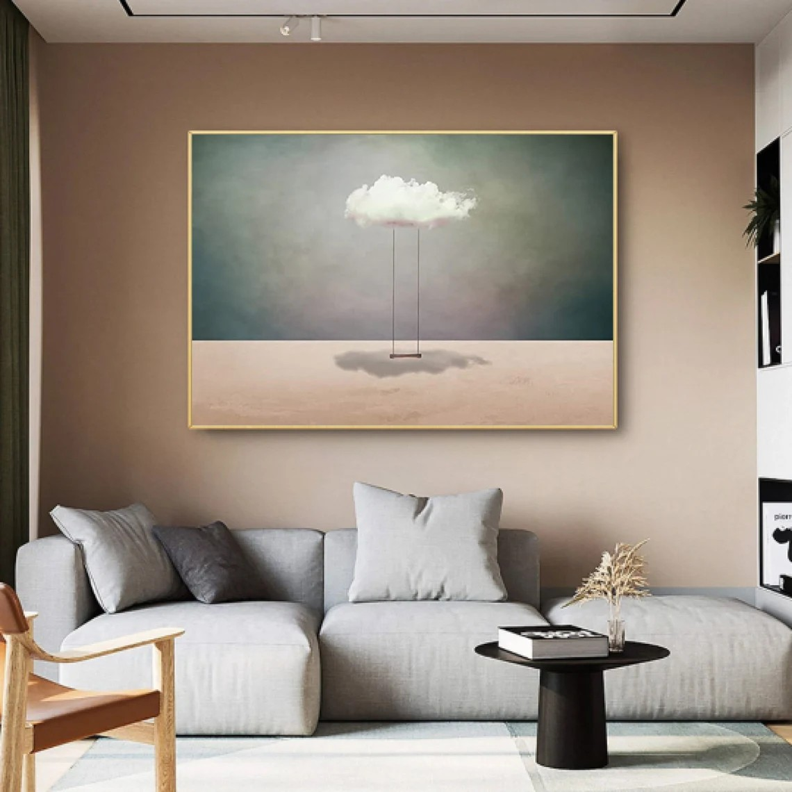Atmospheric Cloud Art | Minimalist Surreal Painting for modern interiors #TC 044