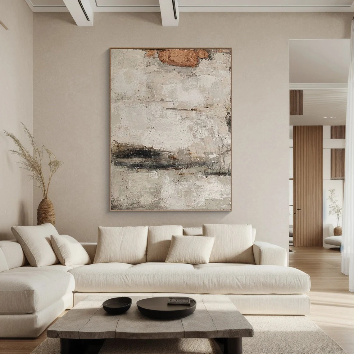 Handmade Contemporary Abstract Oil Painting | Neutral Colors #TC 063