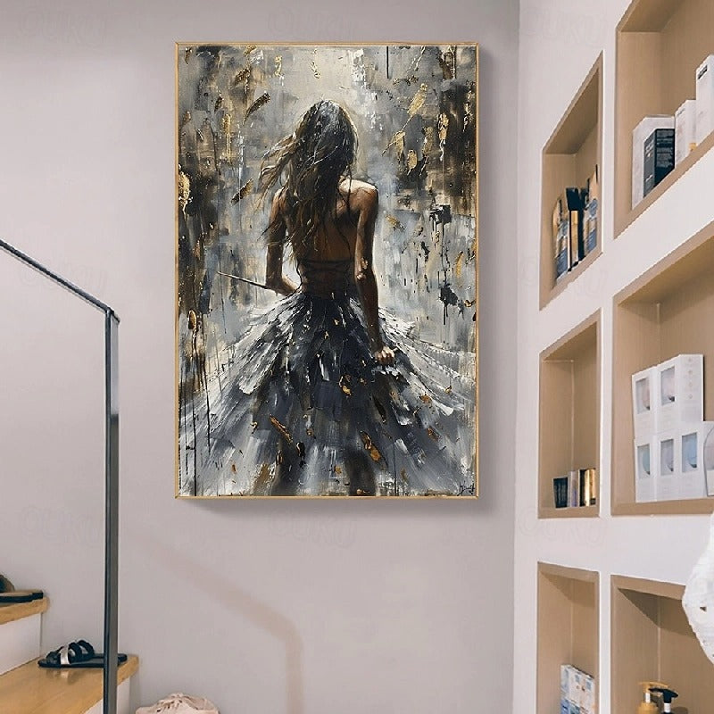 Figurative Abstract Art | Large Vertical Painting for Wall Decor #ZZ 186