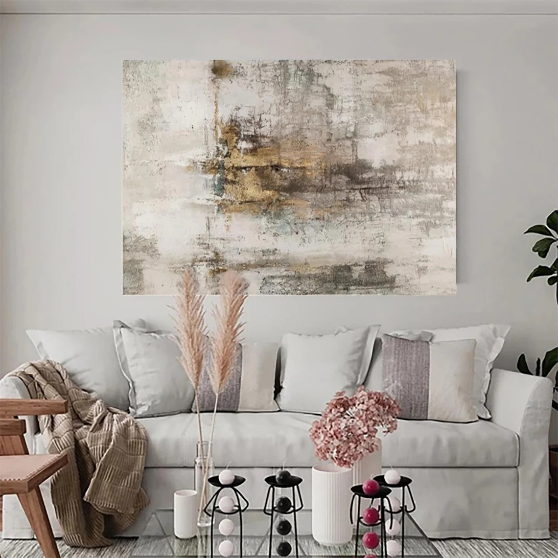 Textured Neutral Abstract drawing | Modern Wall Art Decor  #TC 041