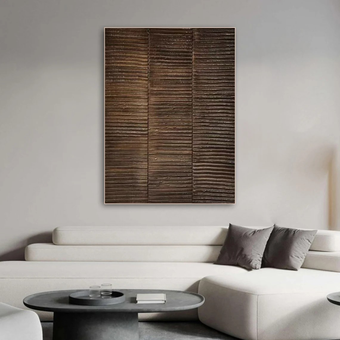 Handmade Abstract Brown Textured Canvas Wall Art #TC 085