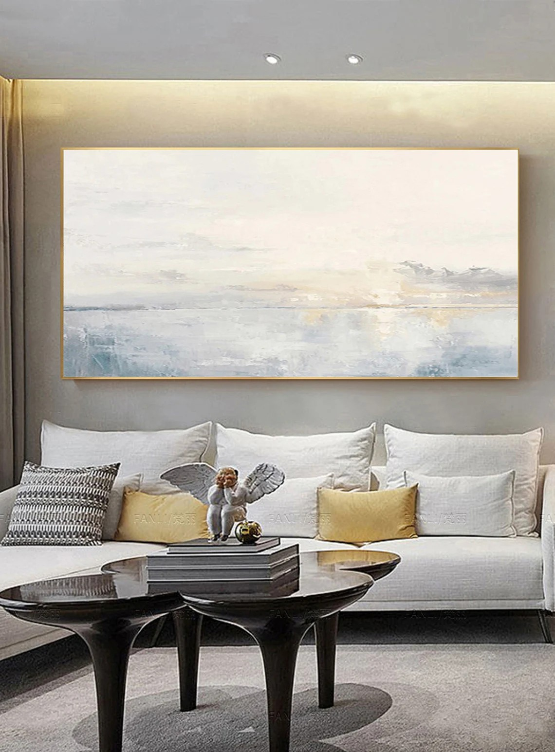 Pastel Coastal Oil Painting for Home Decor - Serene Wall Art #JJ 004