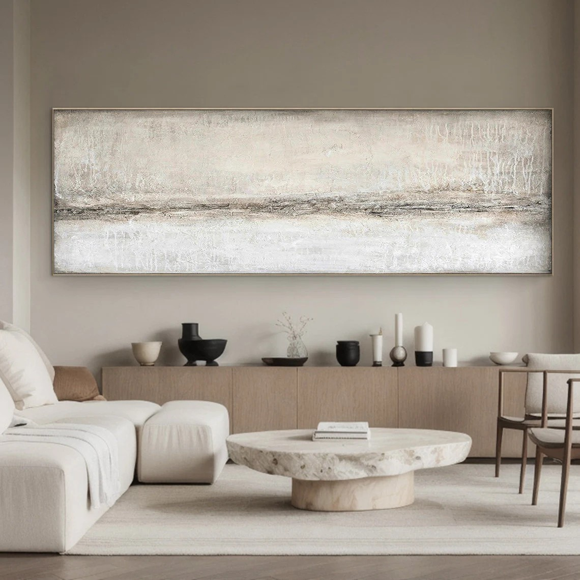 Large Minimalist Abstract Wall Art | Textured Neutral Painting #TC 065