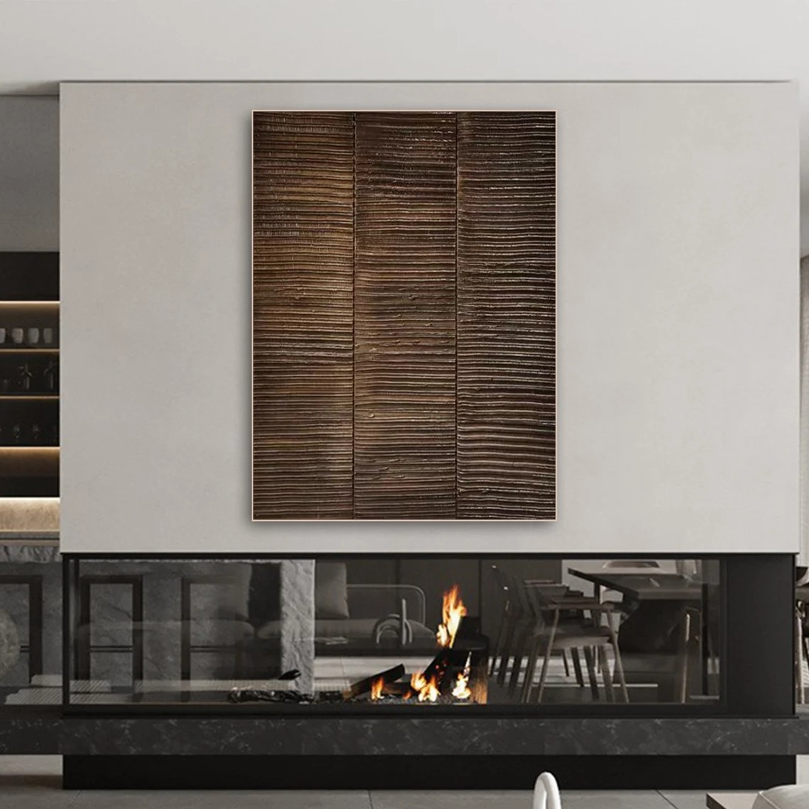 Handmade Abstract Brown Textured Canvas Wall Art #TC 085