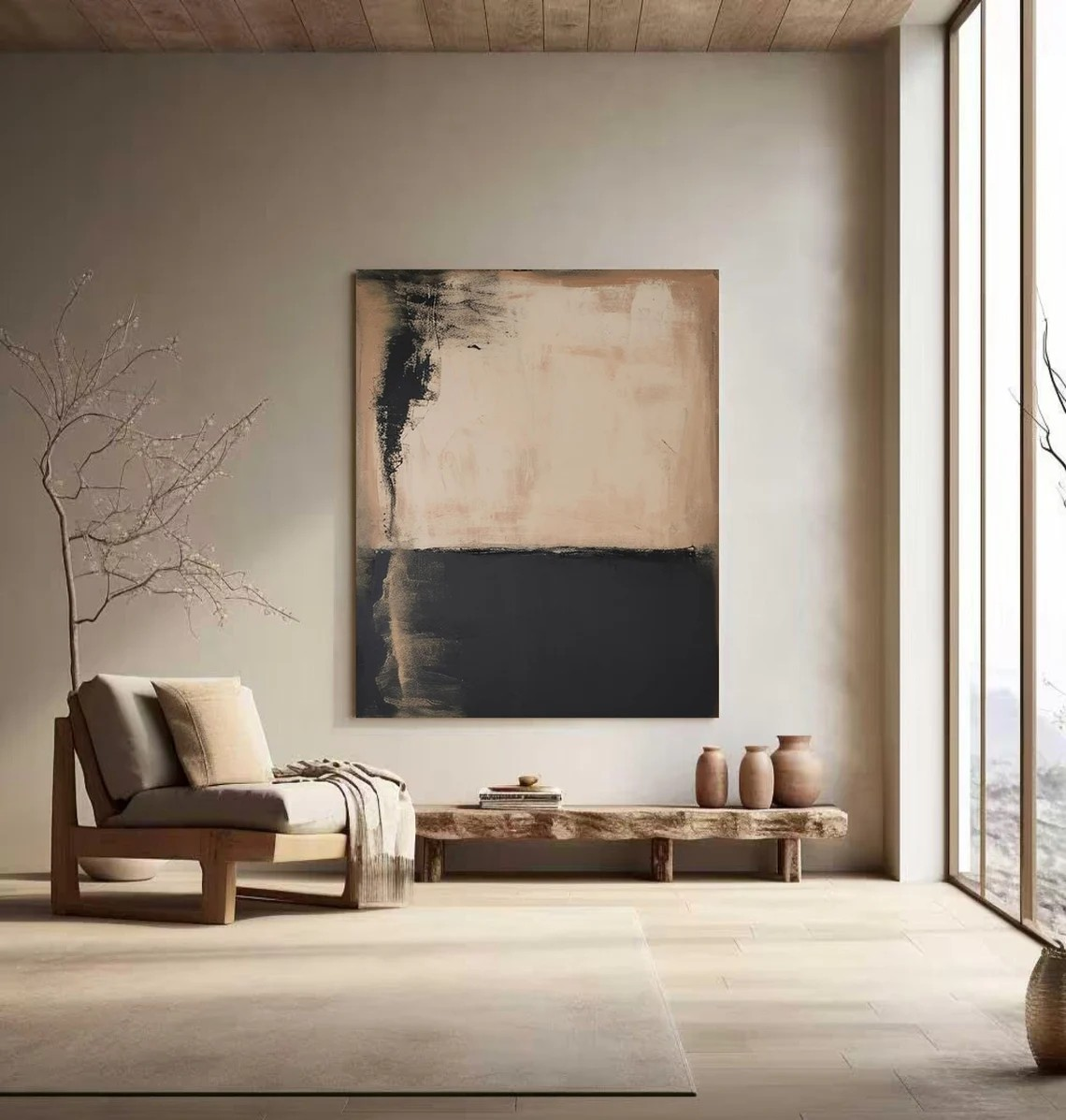 Large Wall Art - Wabi Sabi Abstract Art for Home Decor #TC 048